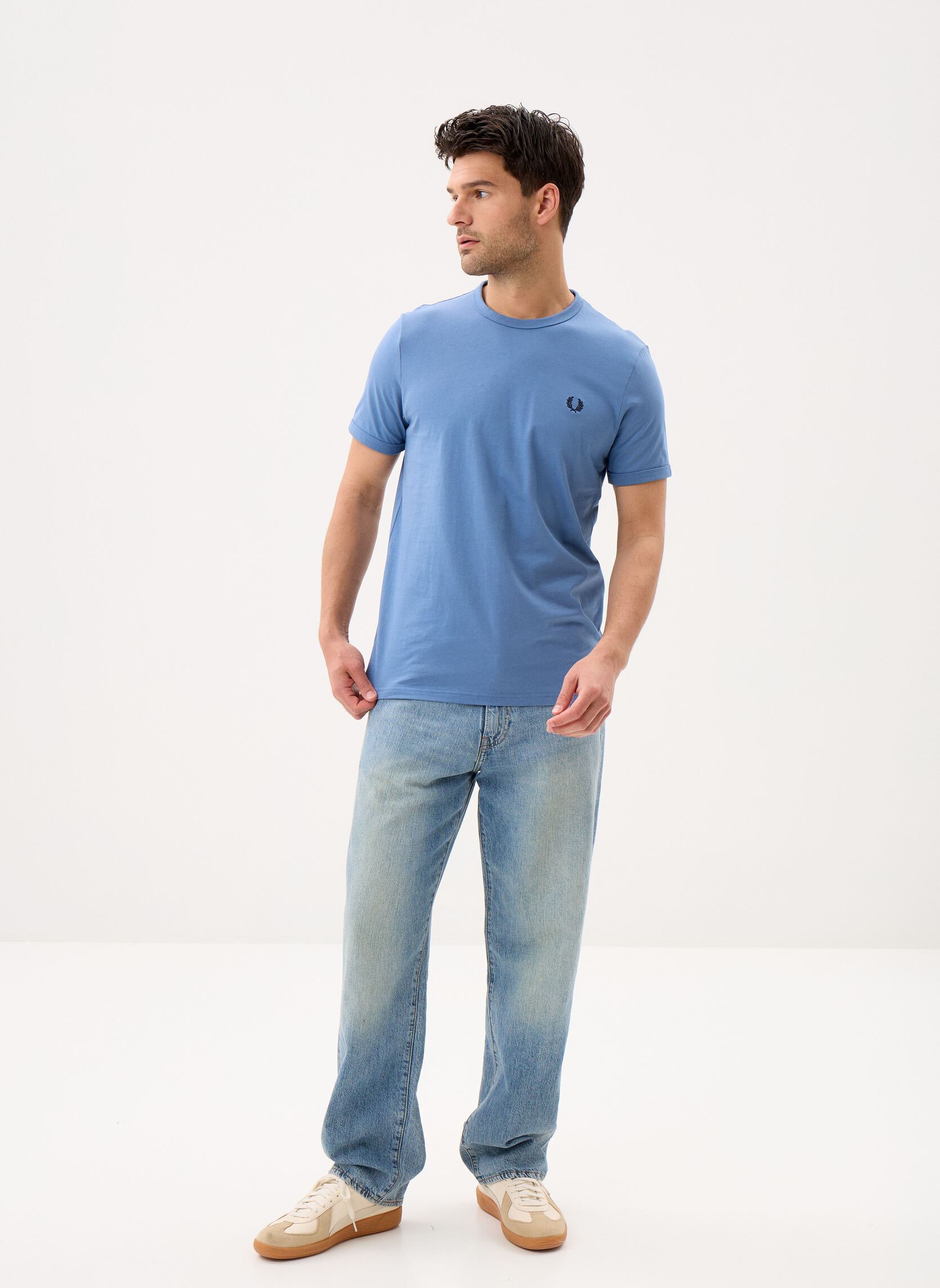 Tee-shirts Ringer T-Shirt homme bleu Fred Perry Tee-shirts Ringer T-Shirt homme bleu ACE BLUE