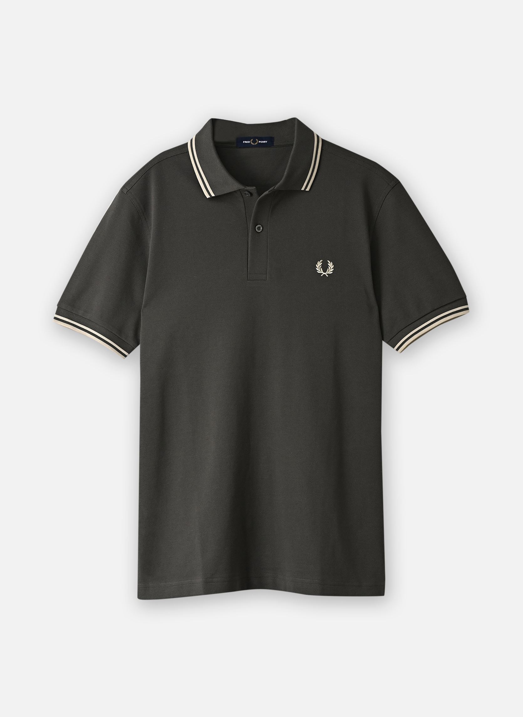 Polos Twin Tipped Fred Perry Shirt homme kaki Fred Perry Polos Twin Tipped Fred Perry Shirt homme kaki FIELDGREEN/OATME