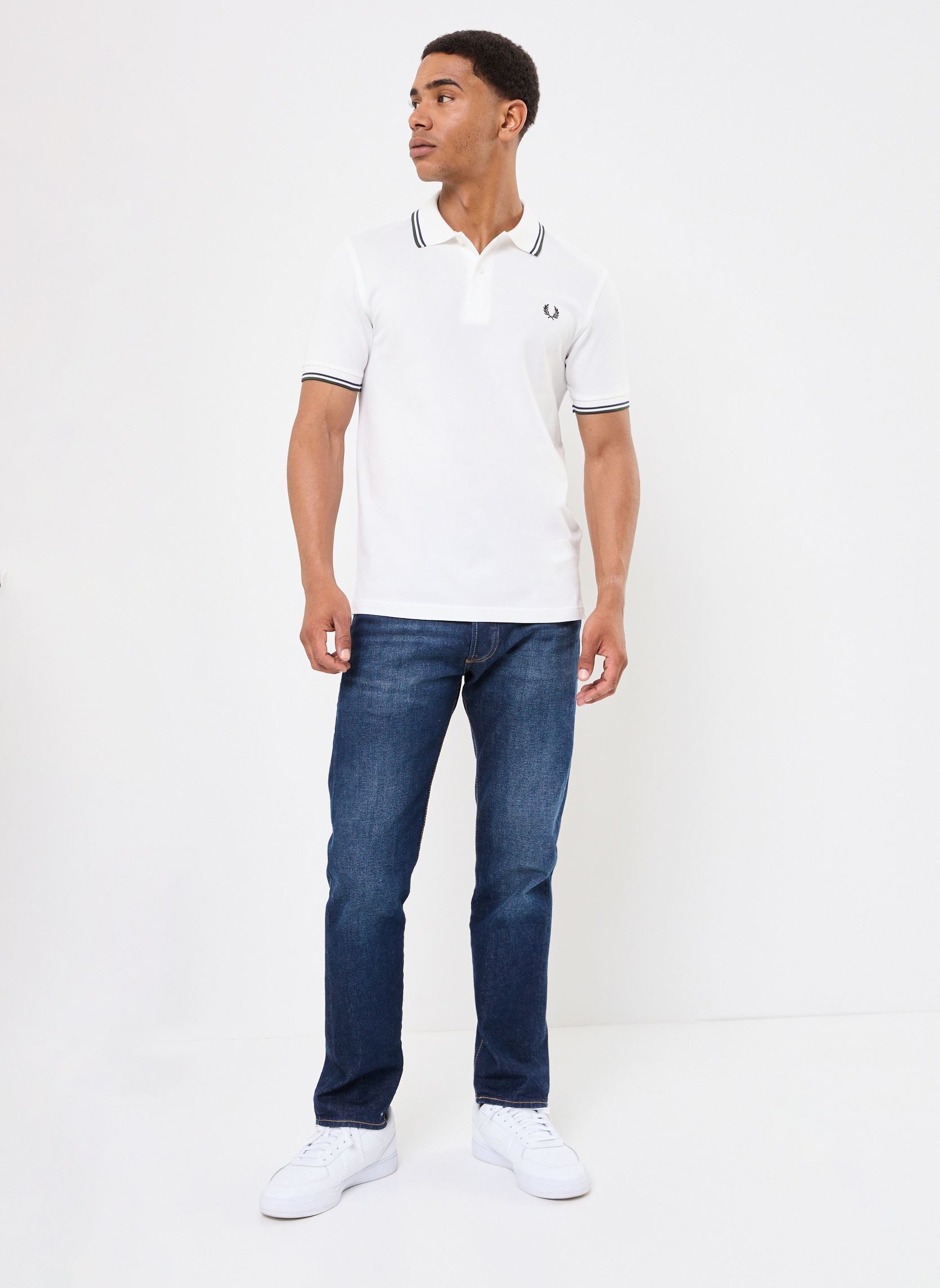 Polos Twin Tipped Fred Perry Shirt homme blanc Fred Perry Polos Twin Tipped Fred Perry Shirt homme blanc SWHIT/TNSBL/CRTG