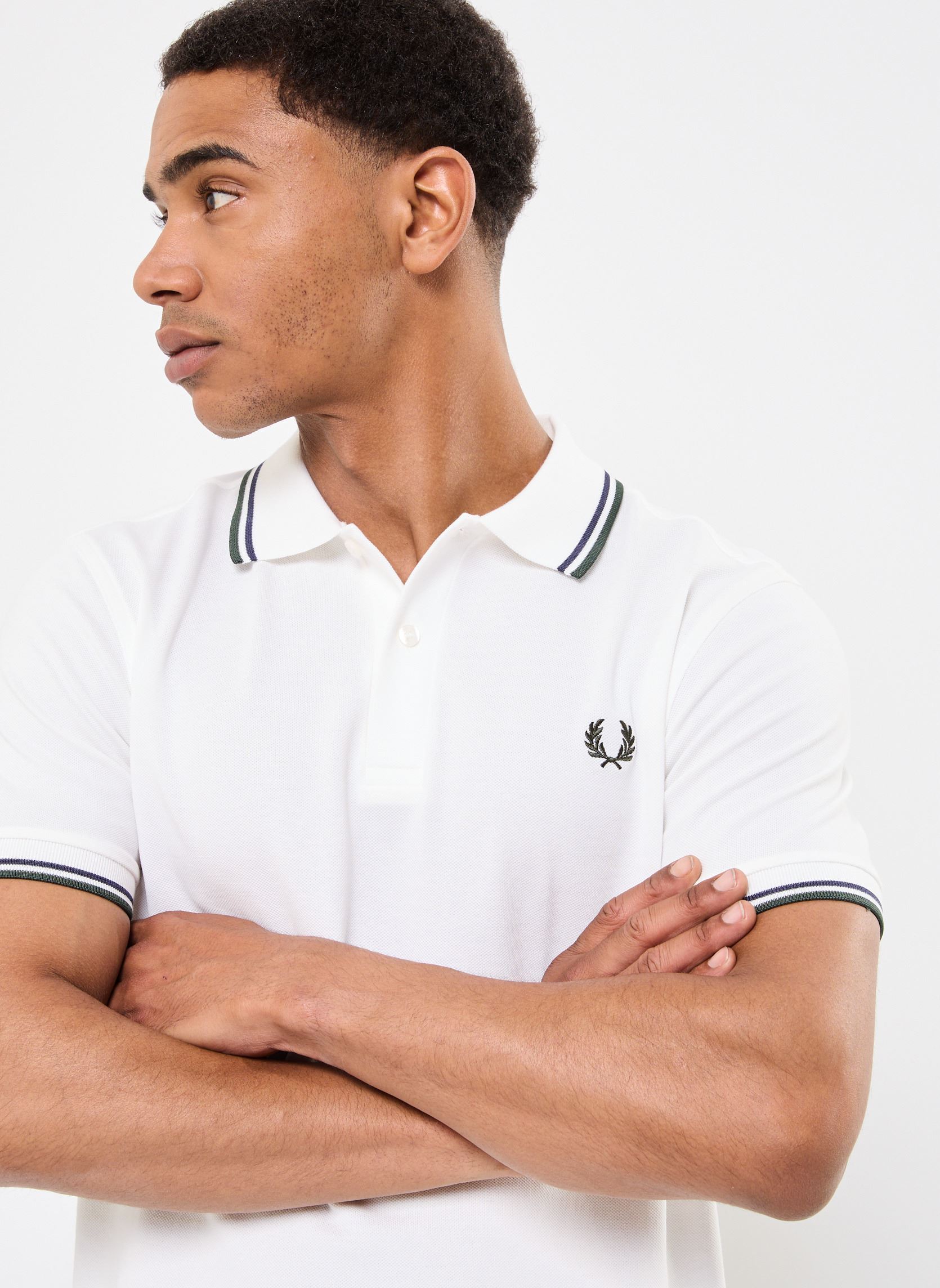 Polos Twin Tipped Fred Perry Shirt homme blanc Fred Perry Polos Twin Tipped Fred Perry Shirt homme blanc SWHIT/TNSBL/CRTG