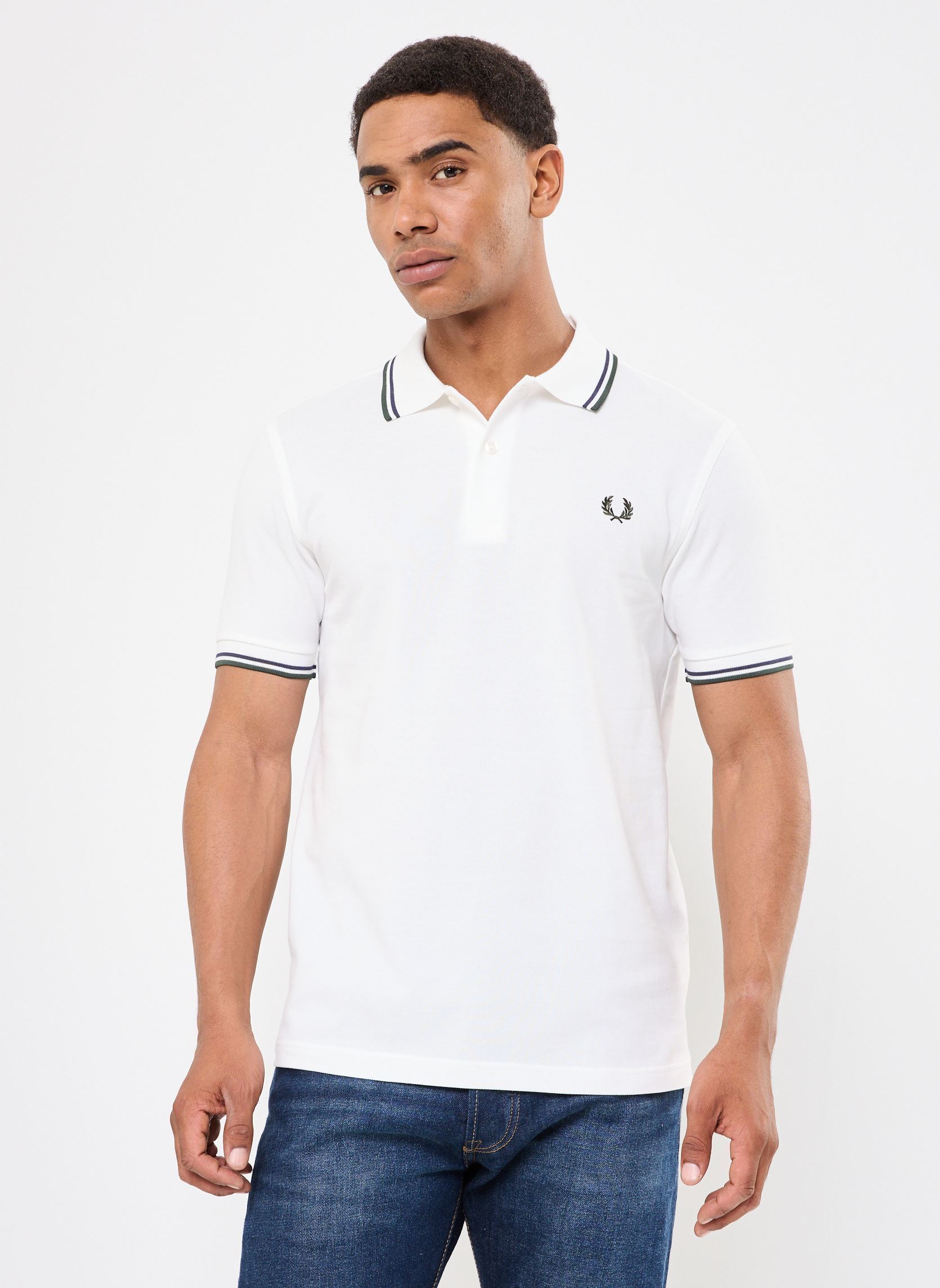 Polos Twin Tipped Fred Perry Shirt homme blanc Fred Perry Polos Twin Tipped Fred Perry Shirt homme blanc SWHIT/TNSBL/CRTG