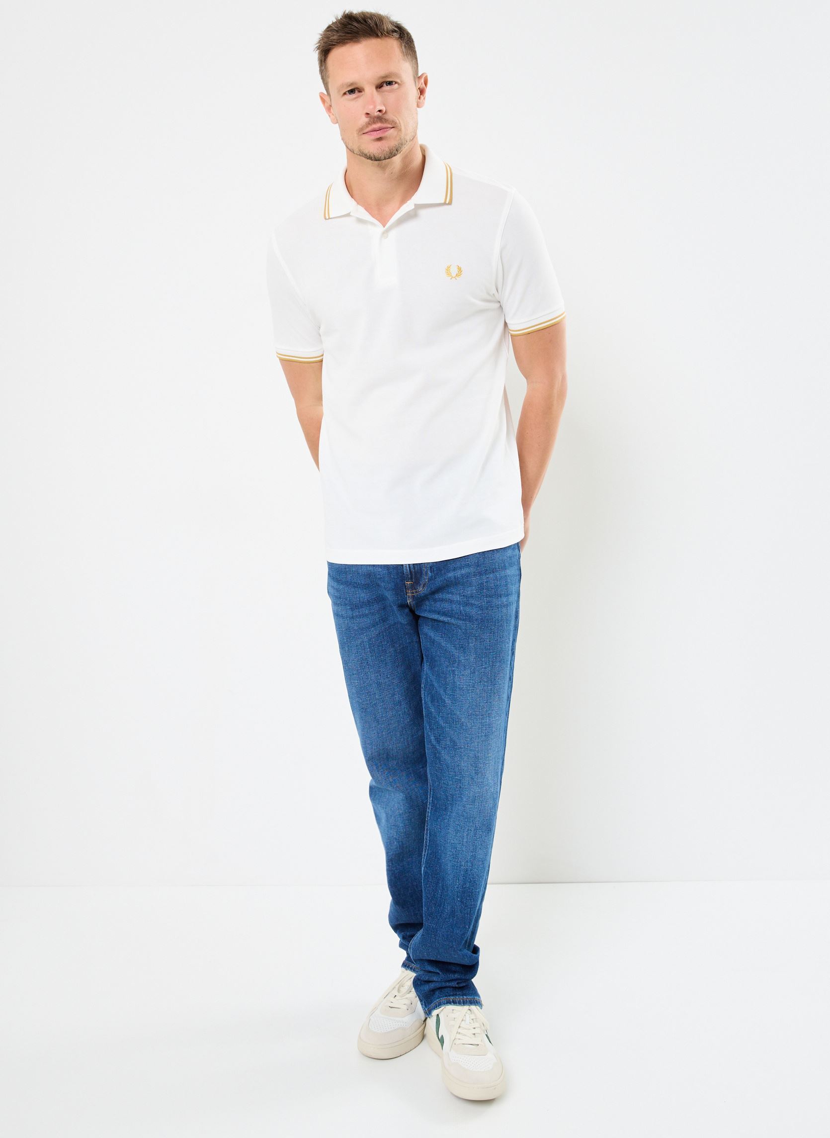Polos Twin Tipped Fred Perry Shirt homme blanc Fred Perry Polos Twin Tipped Fred Perry Shirt homme blanc SNWHITE/HNYCOMB