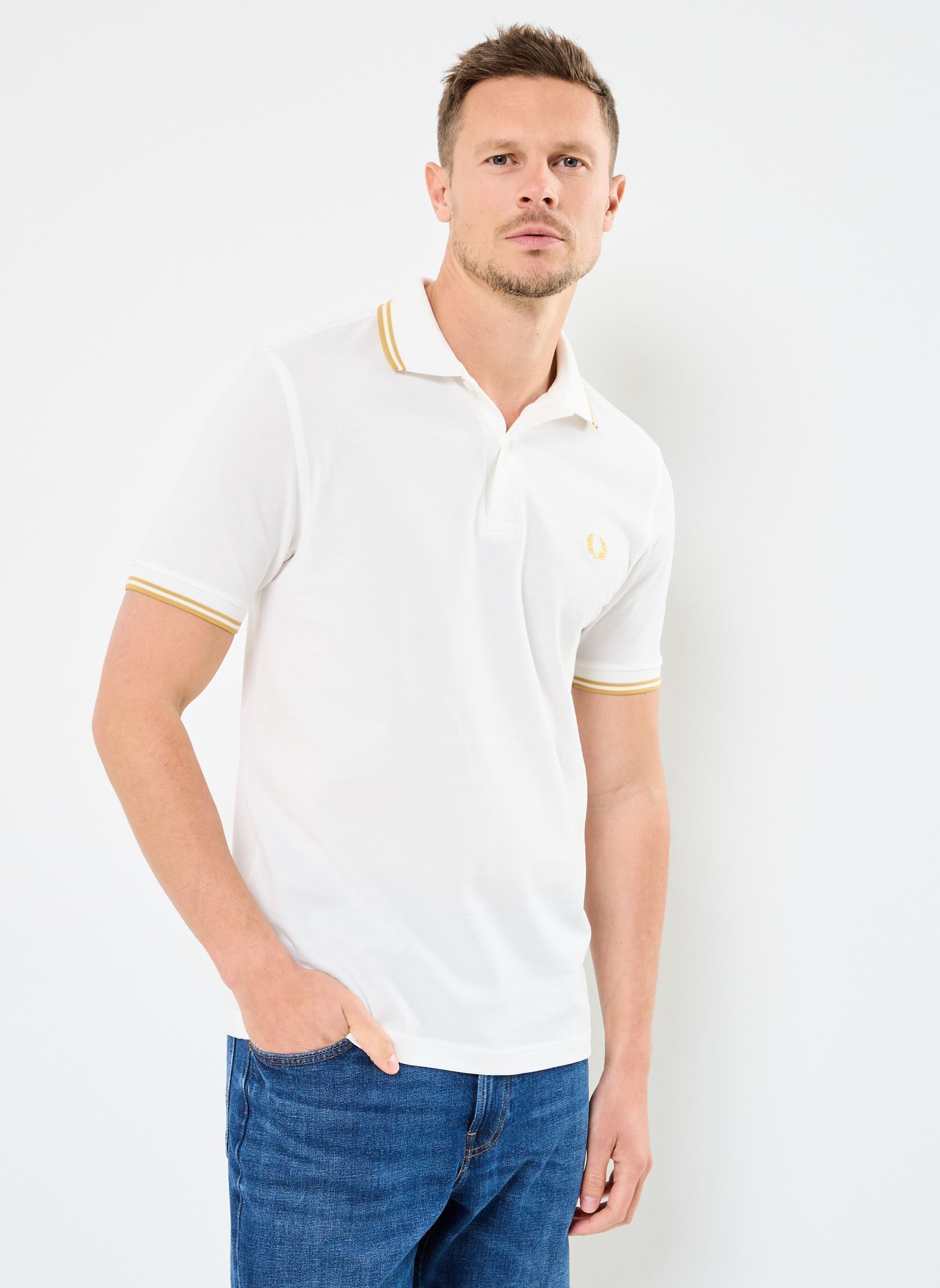 Polos Twin Tipped Fred Perry Shirt homme blanc Fred Perry Polos Twin Tipped Fred Perry Shirt homme blanc SNWHITE/HNYCOMB