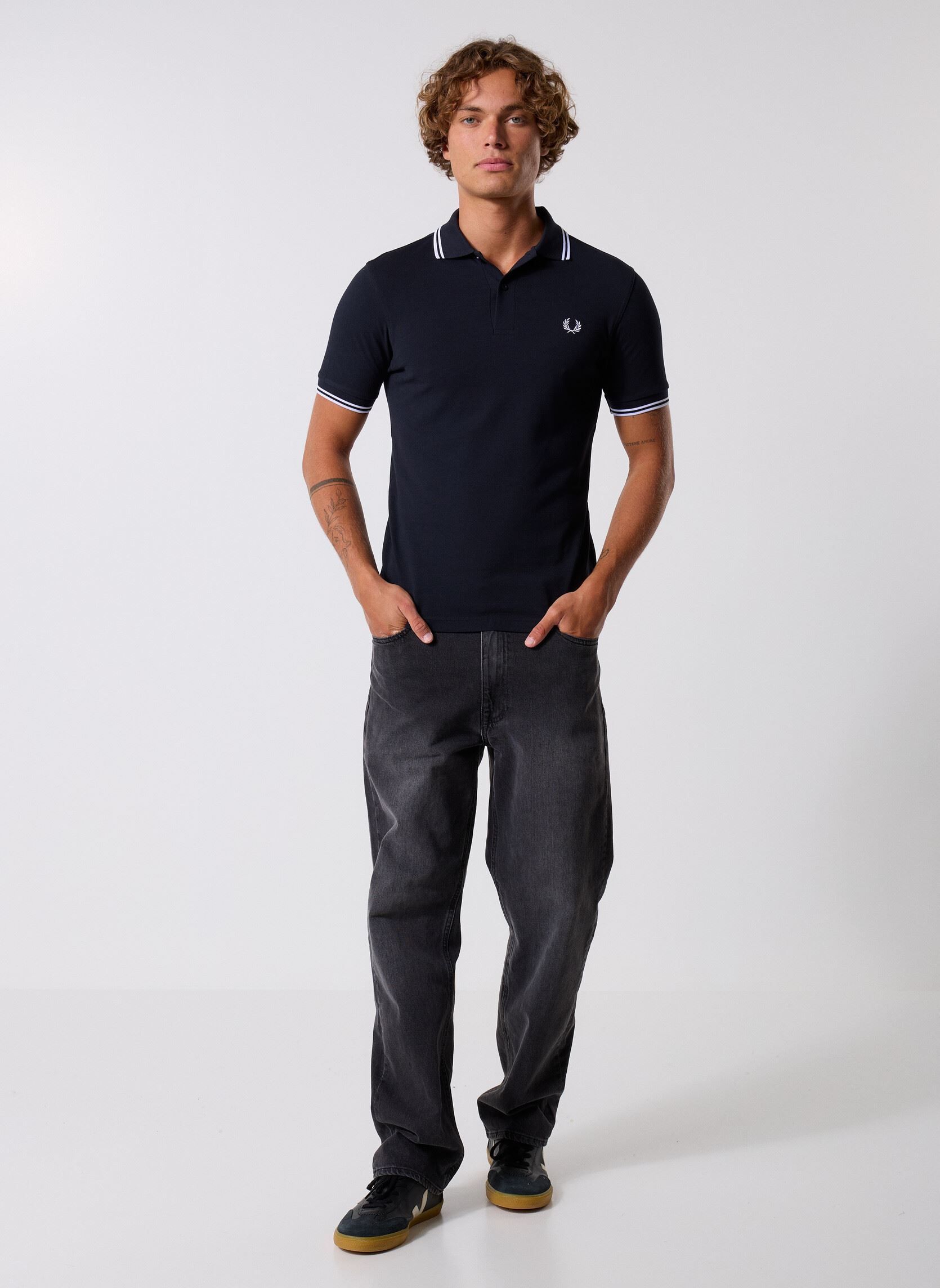 Polos Twin Tipped Fred Perry Shirt homme bleu Fred Perry Polos Twin Tipped Fred Perry Shirt homme bleu NAVY/WHITE