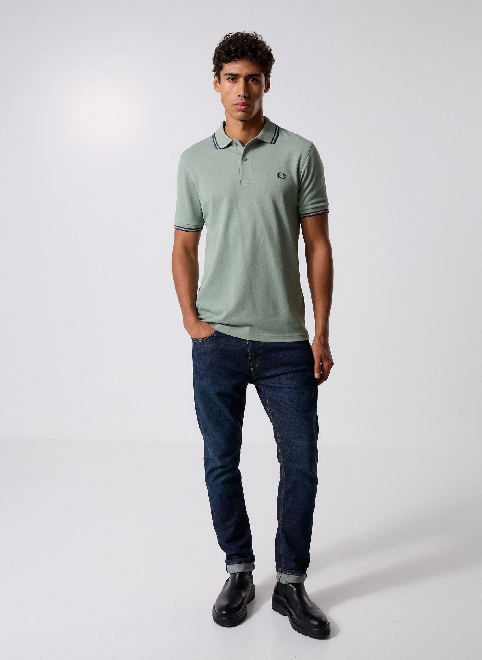 Polos Twin Tipped Fred Perry Shirt homme vert Fred Perry Polos Twin Tipped Fred Perry Shirt homme vert BYLF/DAIR/TNSBLU