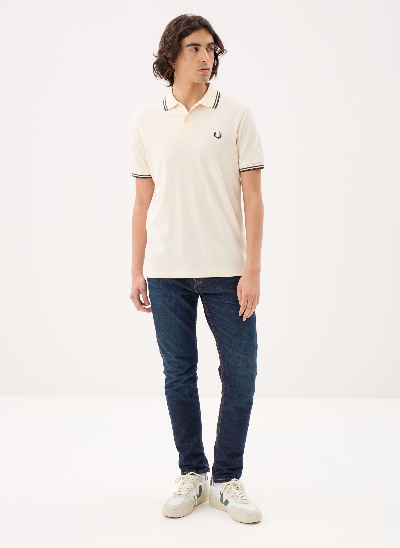 Polos Twin Tipped Fred Perry Shirt homme blanc Fred Perry Polos Twin Tipped Fred Perry Shirt homme blanc ECR/OXBLD/GRSRTS