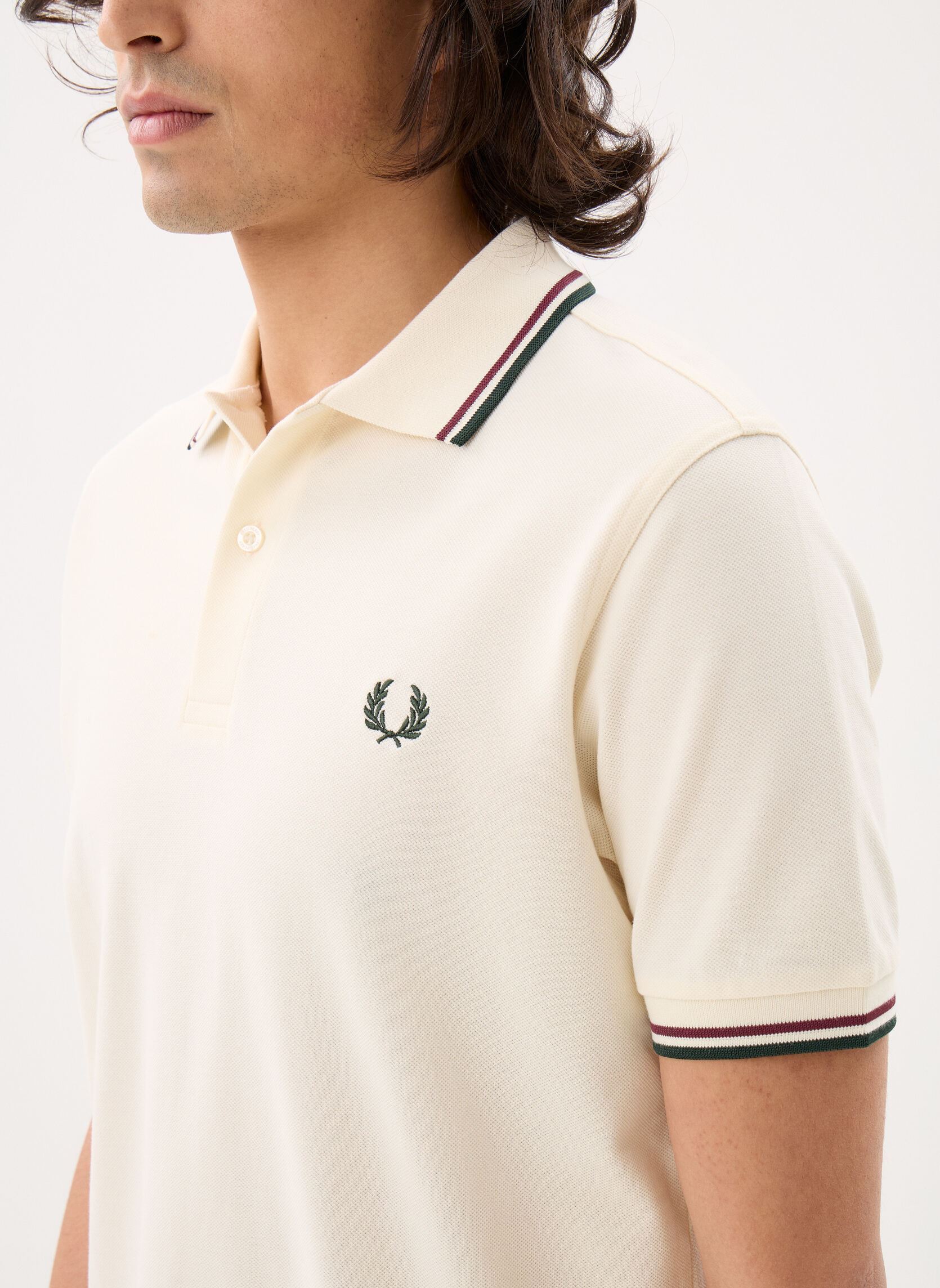 Polos Twin Tipped Fred Perry Shirt homme blanc Fred Perry Polos Twin Tipped Fred Perry Shirt homme blanc ECR/OXBLD/GRSRTS