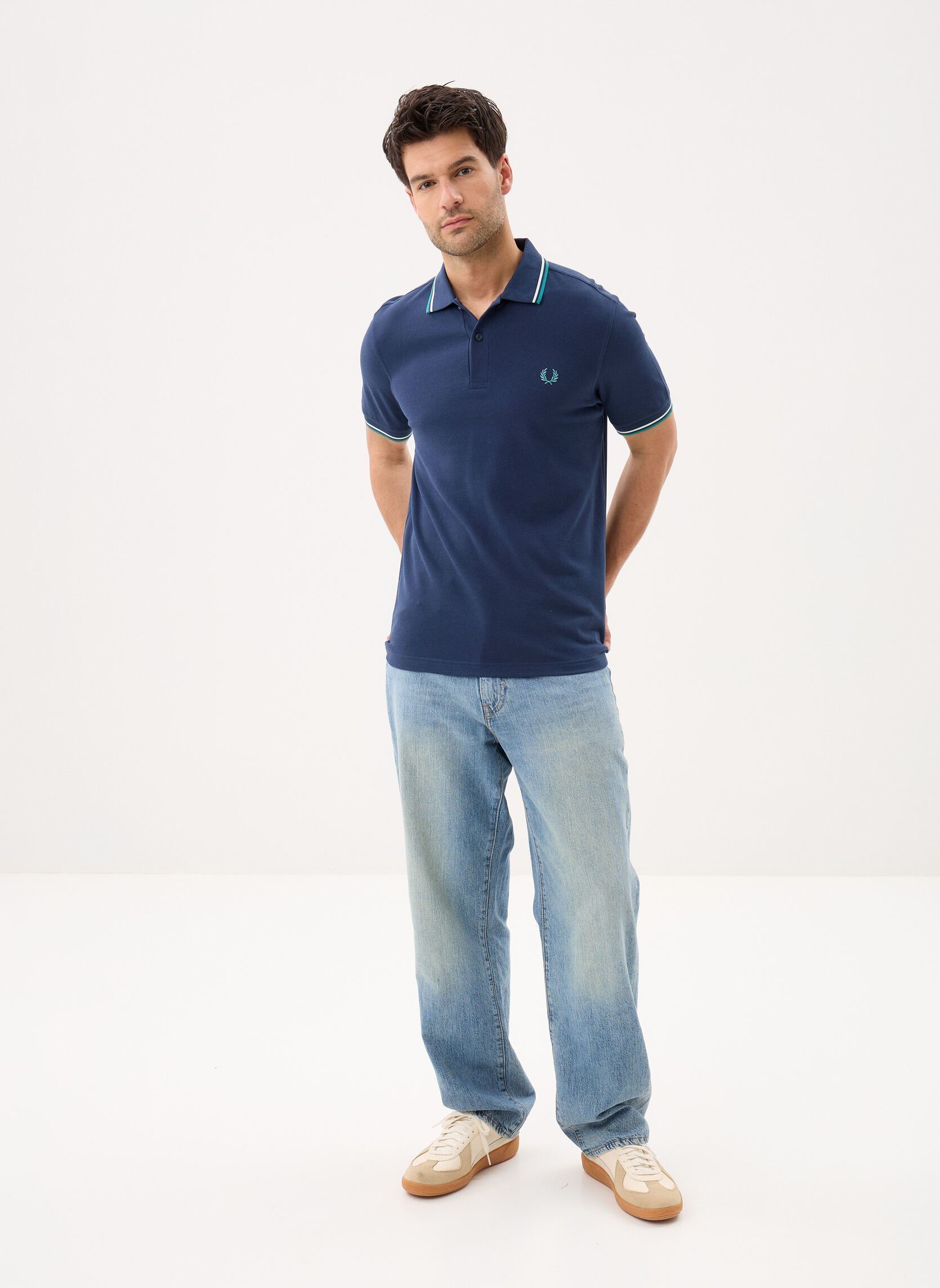 Polos Twin Tipped Fred Perry Shirt homme bleu Fred Perry Polos Twin Tipped Fred Perry Shirt homme bleu TNSBL/SNWHT/DPMT