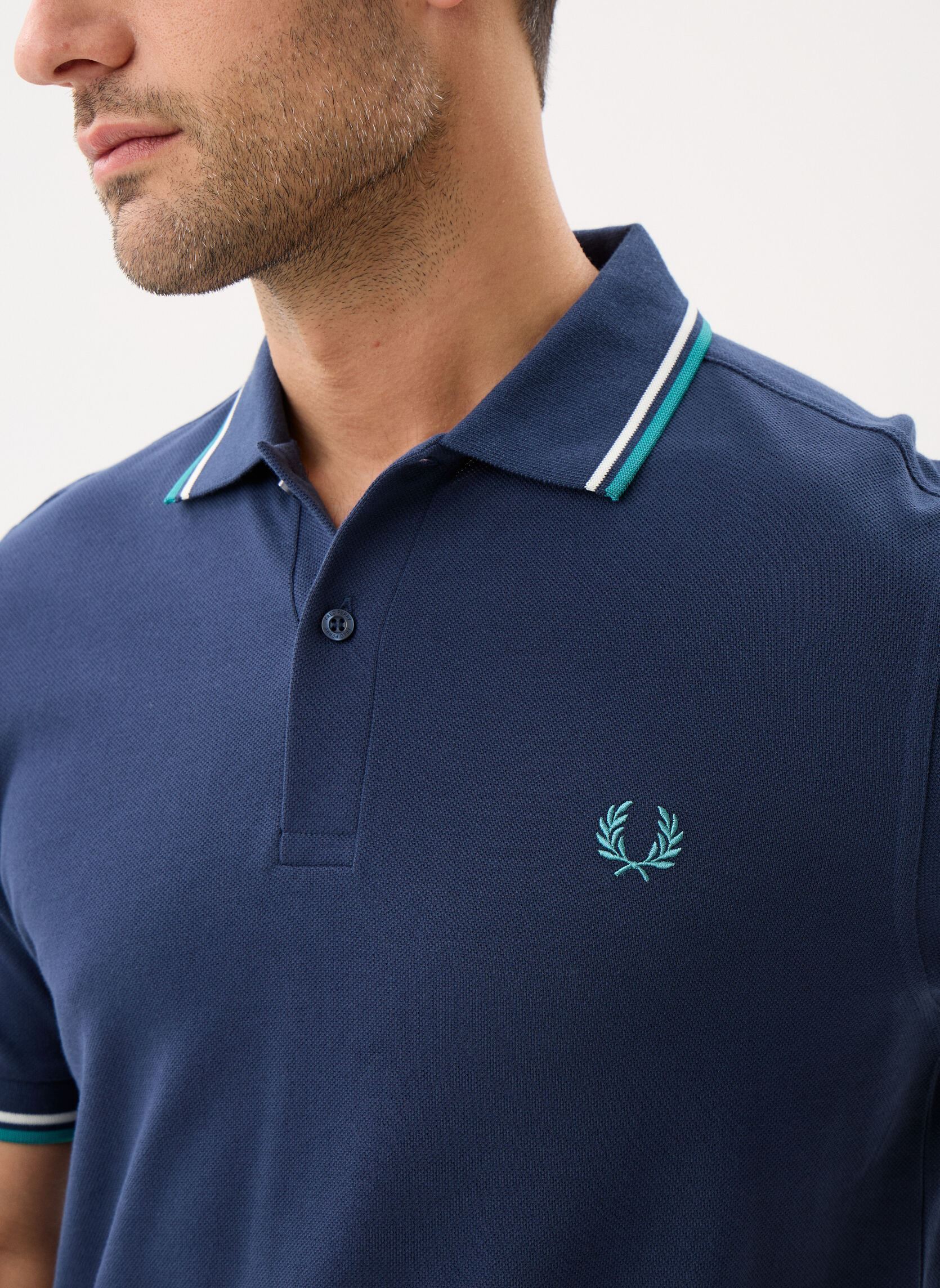 Polos Twin Tipped Fred Perry Shirt homme bleu Fred Perry Polos Twin Tipped Fred Perry Shirt homme bleu TNSBL/SNWHT/DPMT