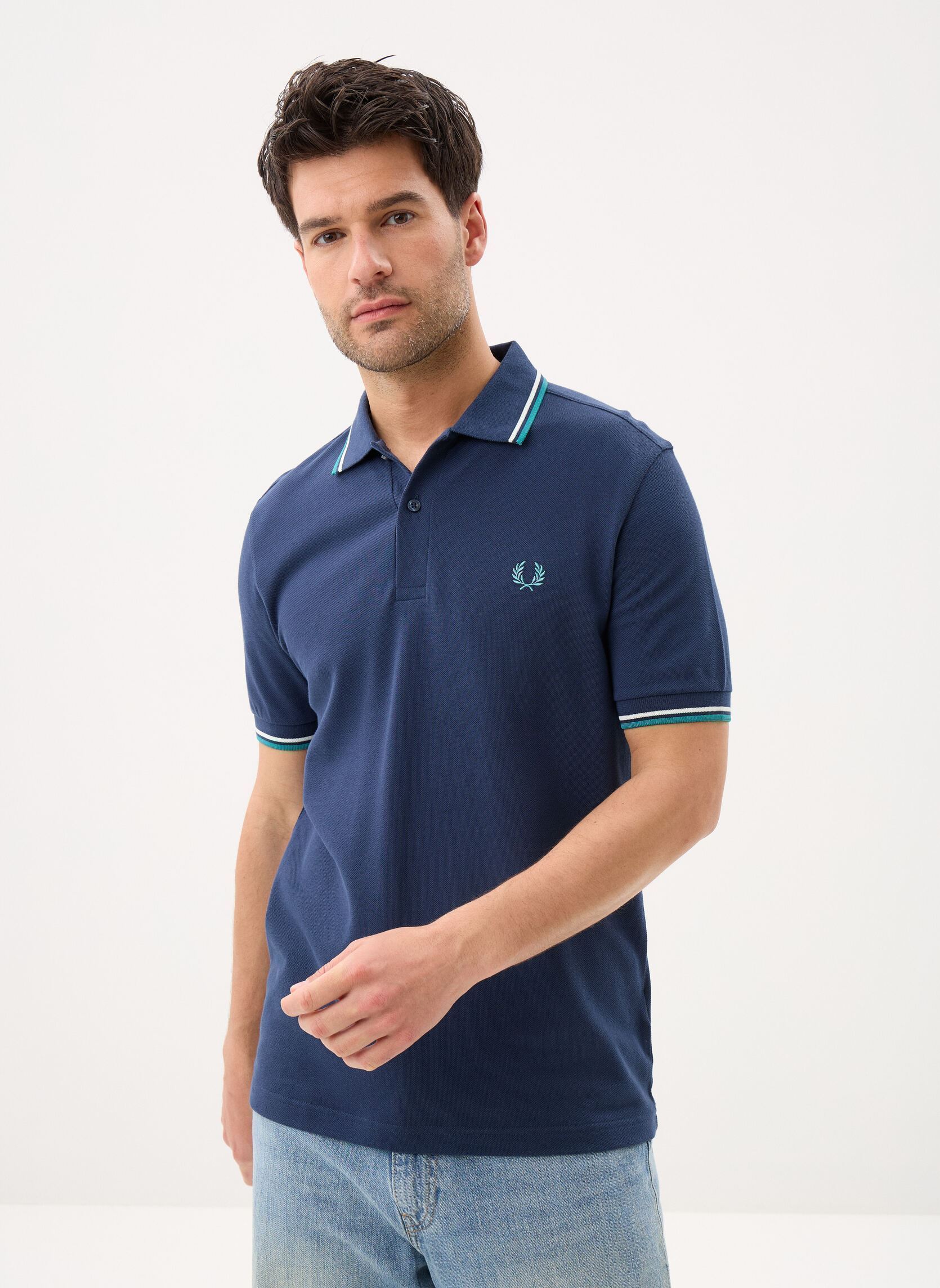 Polos Twin Tipped Fred Perry Shirt homme bleu Fred Perry Polos Twin Tipped Fred Perry Shirt homme bleu TNSBL/SNWHT/DPMT