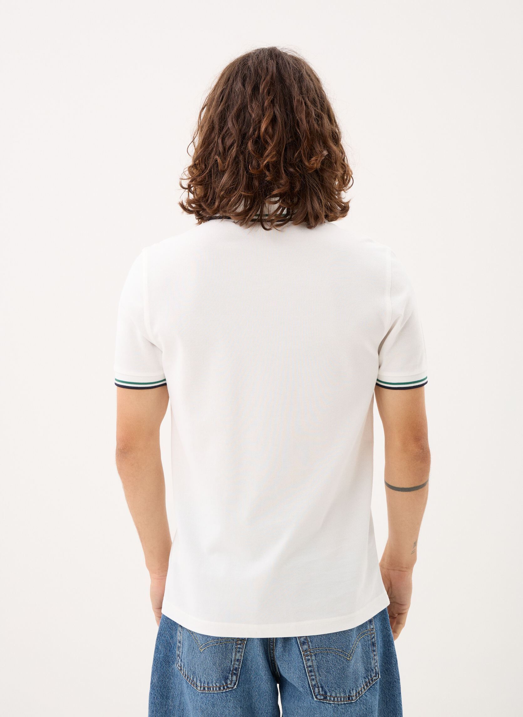 Polos Twin Tipped Fred Perry Shirt homme blanc Fred Perry Polos Twin Tipped Fred Perry Shirt homme blanc SNOW WHITE/SPORTS GREEN/N