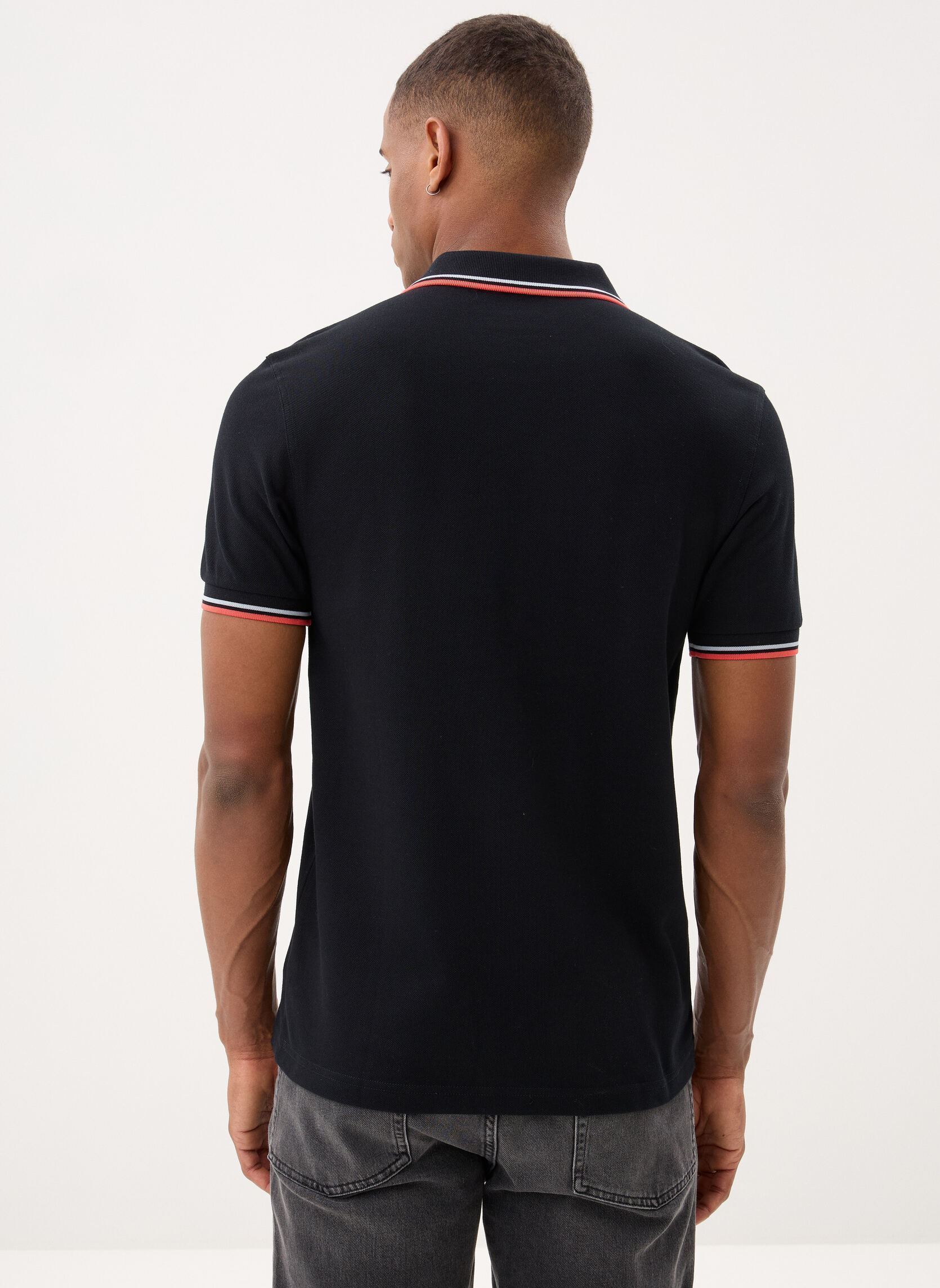 Polos Twin Tipped Fred Perry Shirt homme noir Fred Perry Polos Twin Tipped Fred Perry Shirt homme noir BLACK/DUSKY BLUE/STRAWBE