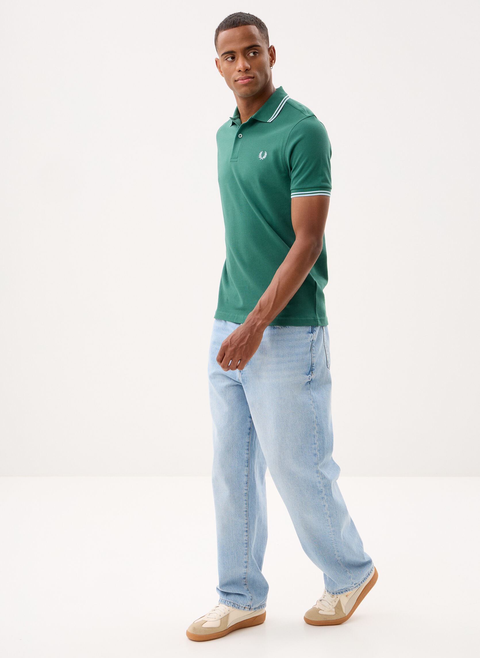 Poloshirts Twin Tipped Fred Perry Shirt herren grün Fred Perry Poloshirts Twin Tipped Fred Perry Shirt herren grün SPORT GREEN/LIGHT ICE/LIG