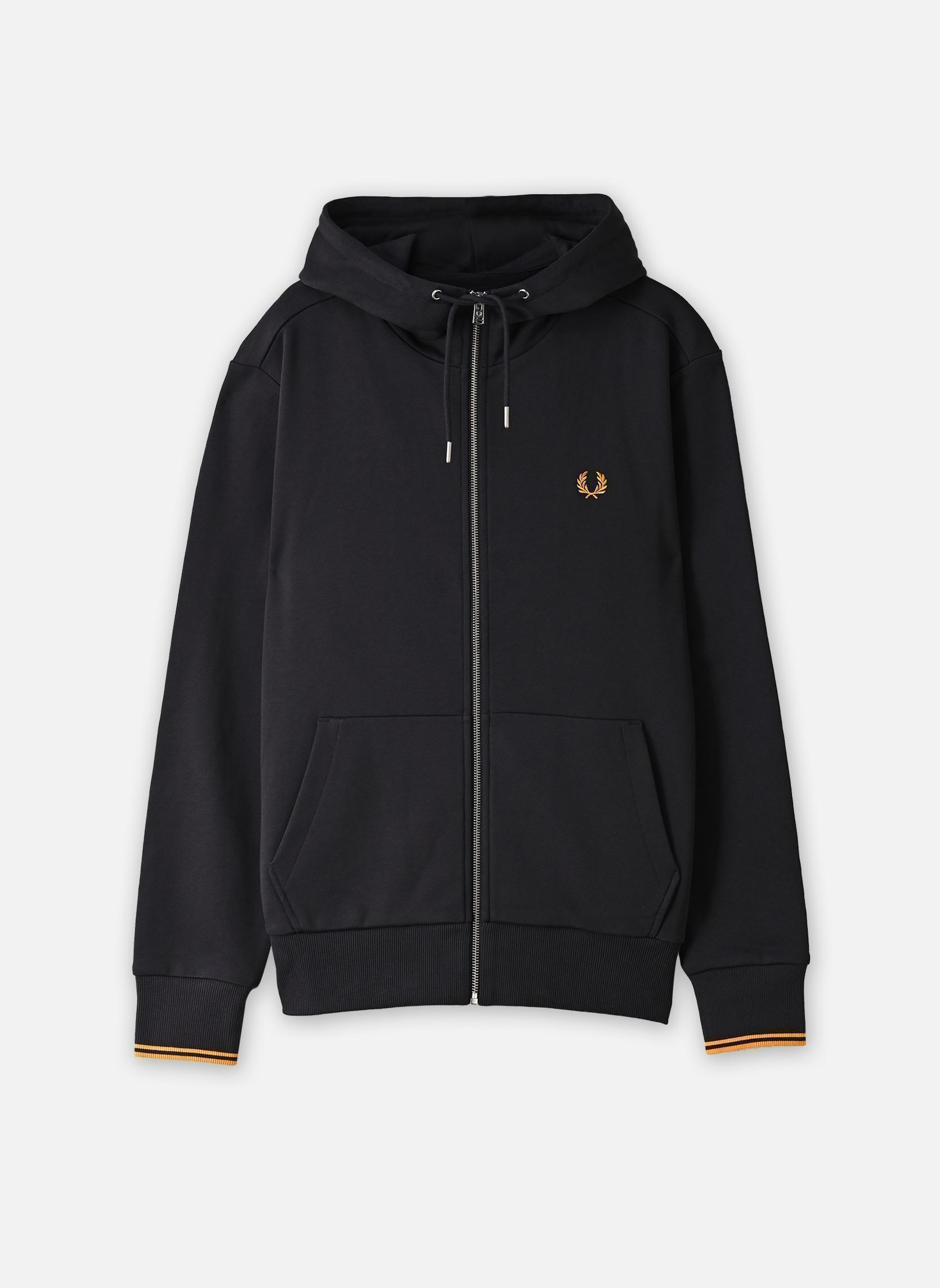 Sweats zippés Hooded Zip Through Sweatshirt homme noir Fred Perry Sweats zippés Hooded Zip Through Sweatshirt homme noir ANCHORGRY/GOLDEN