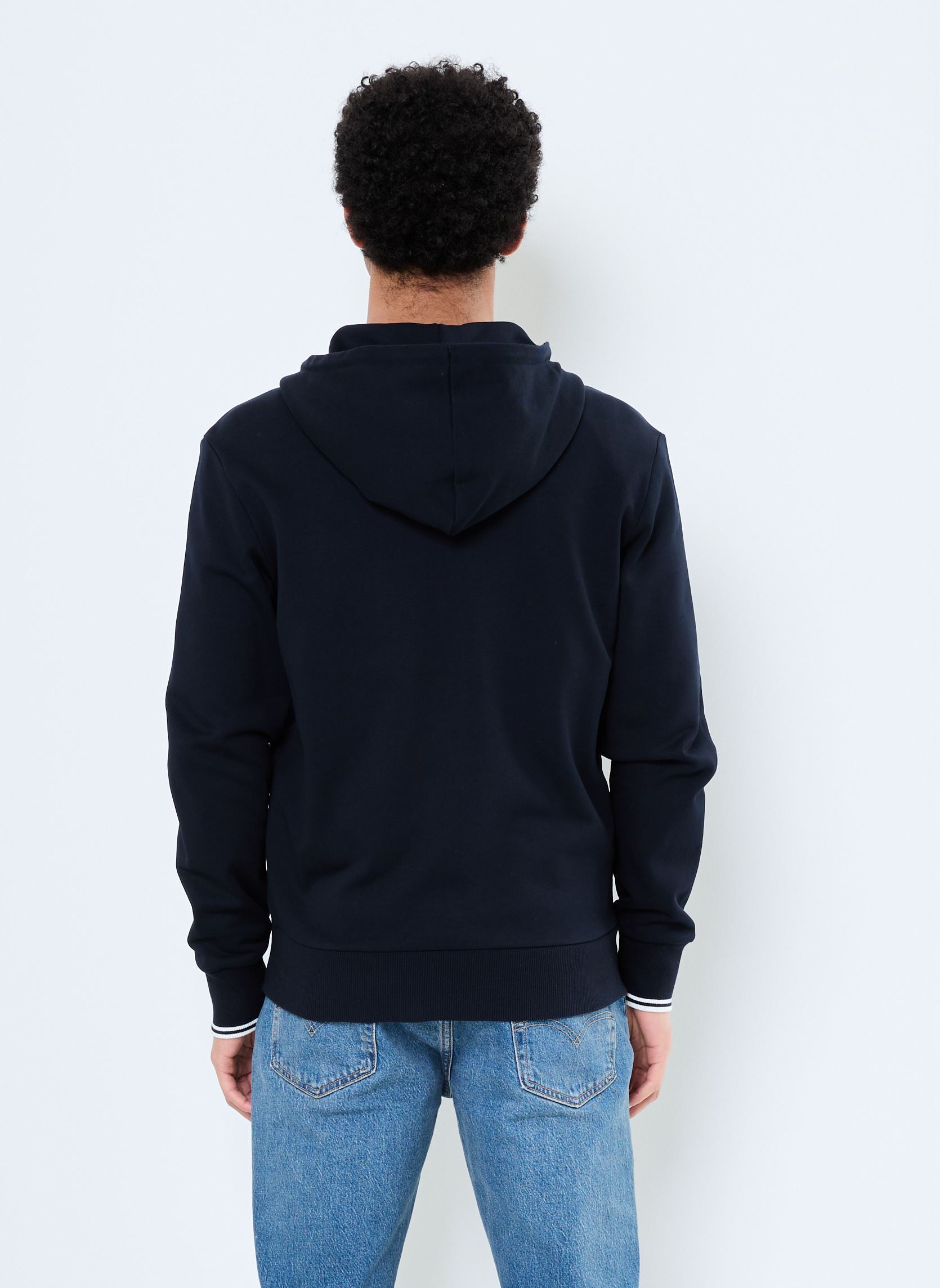 Sweats zippés Hooded Zip Through Sweatshirt homme bleu Fred Perry Sweats zippés Hooded Zip Through Sweatshirt homme bleu 795-NAVY