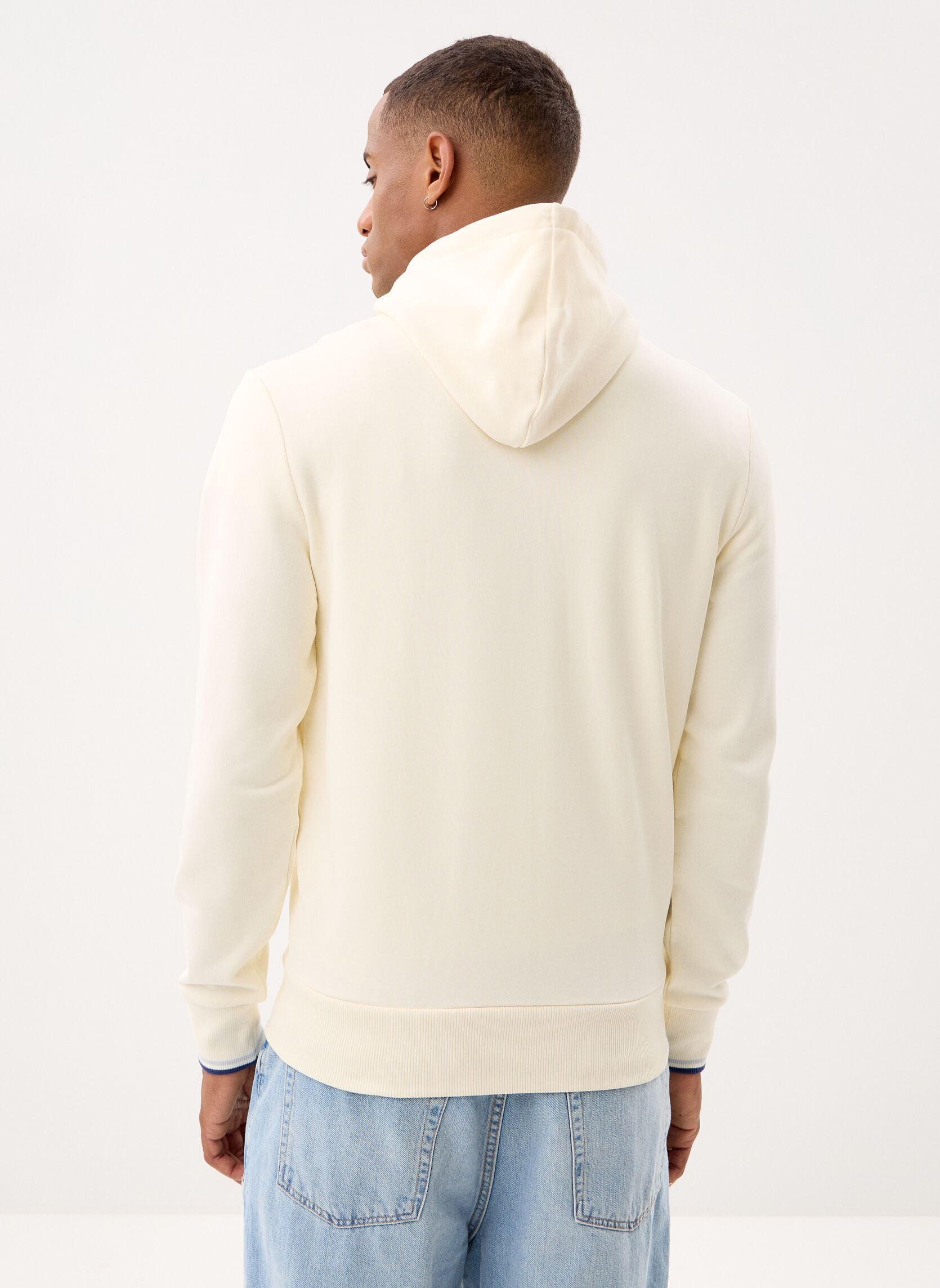 Sweats zippés Hooded Zip Through Sweatshirt homme blanc Fred Perry Sweats zippés Hooded Zip Through Sweatshirt homme blanc ECRU/DUSKY BLUE/FRENCH NA