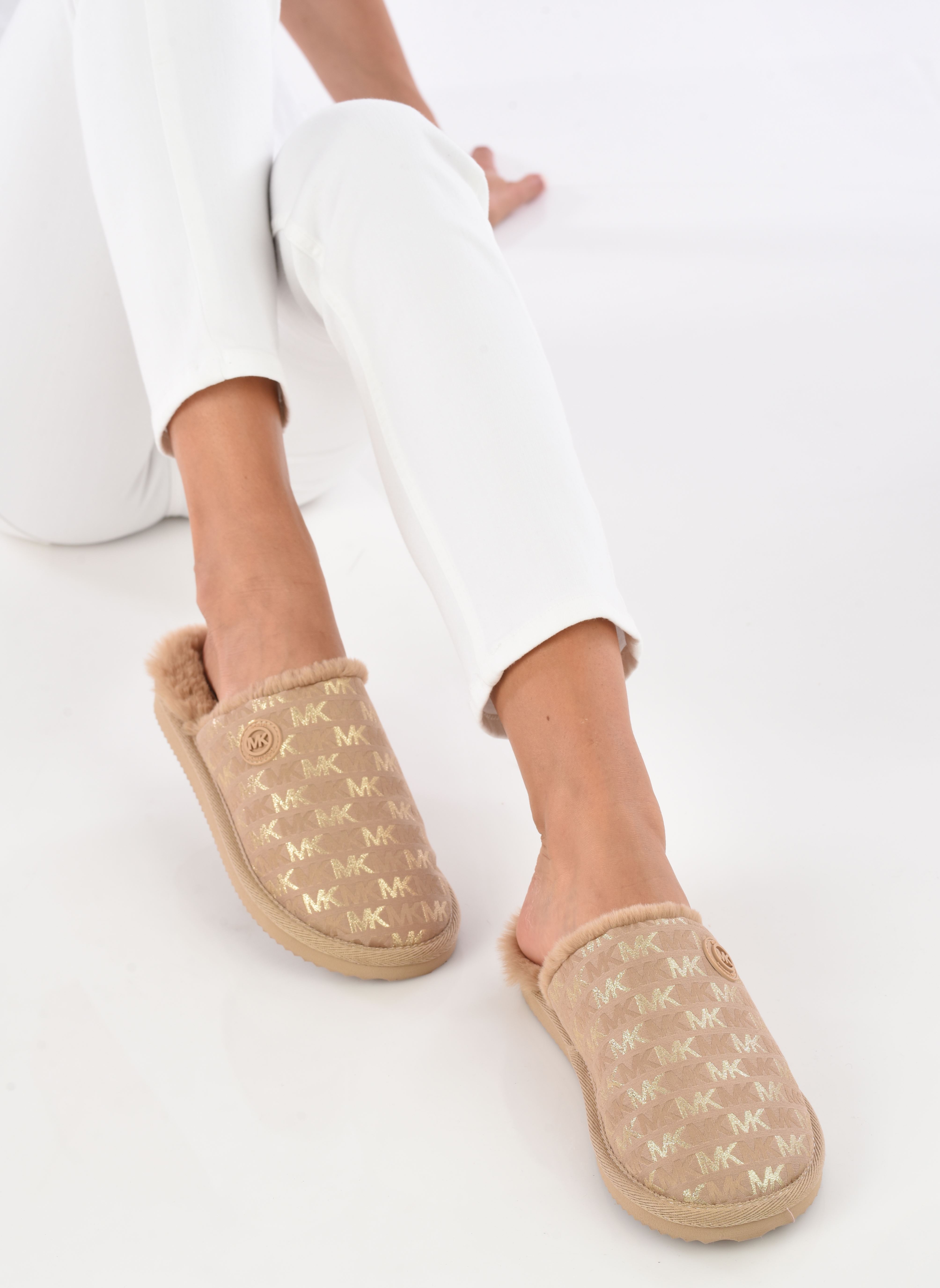 Pantoffels JANIS SLIPPER dames bruin Michael Michael Kors Pantoffels JANIS SLIPPER dames bruin Camel