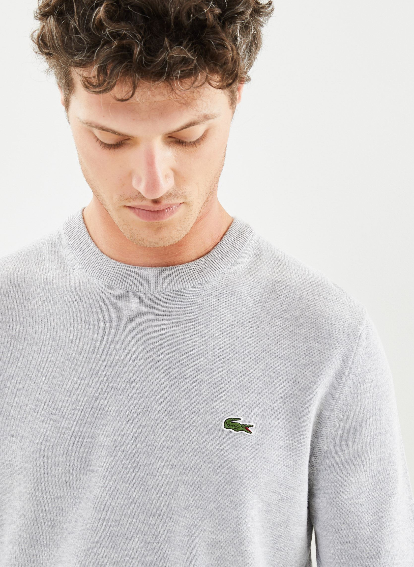 Pullover Pull à col rond en coton herren grau Lacoste Pullover Pull à col rond en coton herren grau ARGENT CHINE