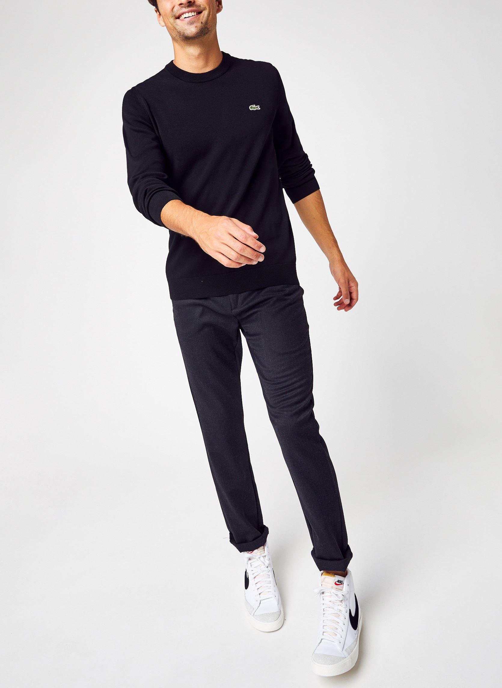 Pulls Pull à col rond en coton homme noir Lacoste Pulls Pull à col rond en coton homme noir 031 NOIR