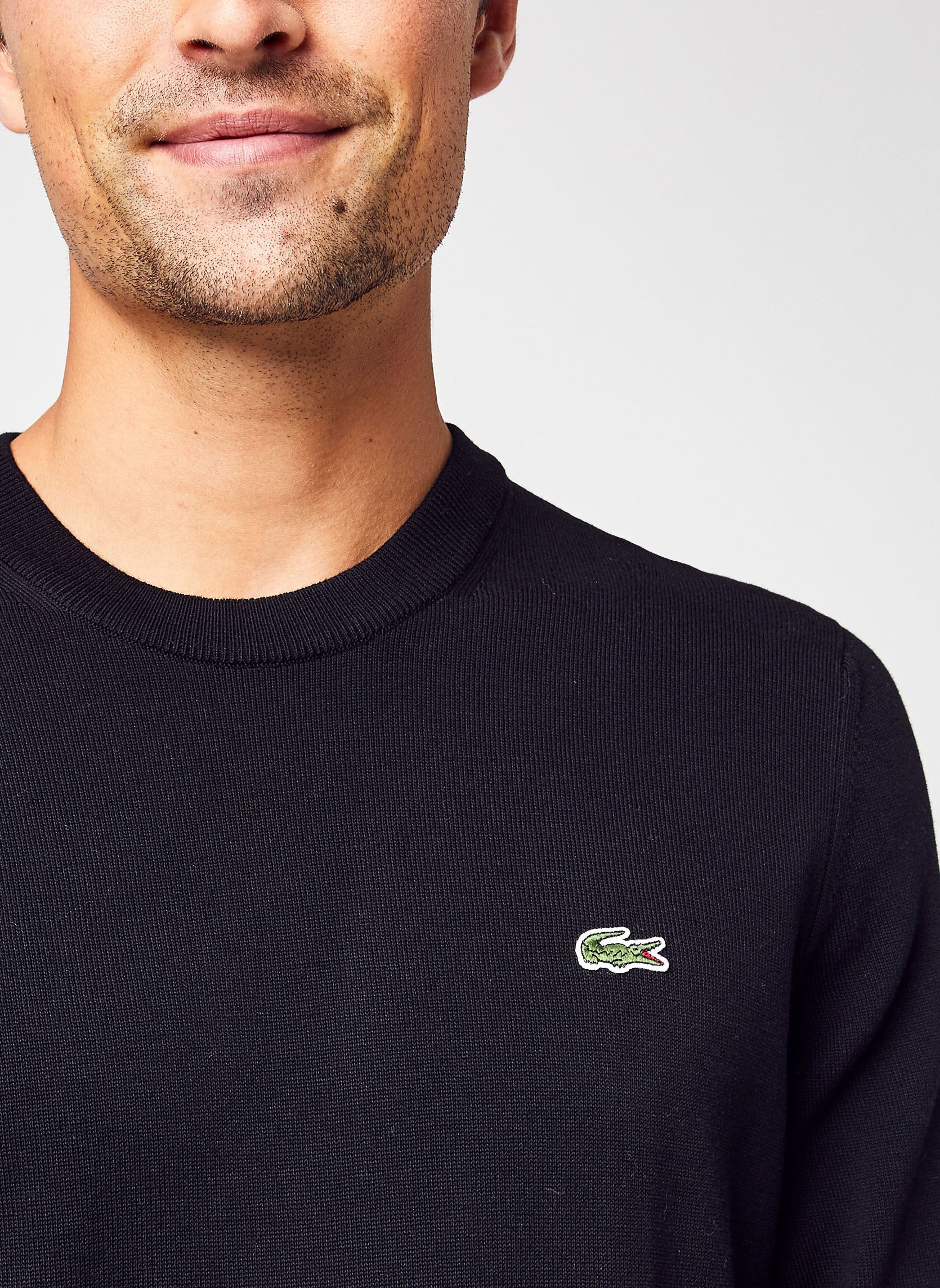 Pulls Pull à col rond en coton homme noir Lacoste Pulls Pull à col rond en coton homme noir 031 NOIR