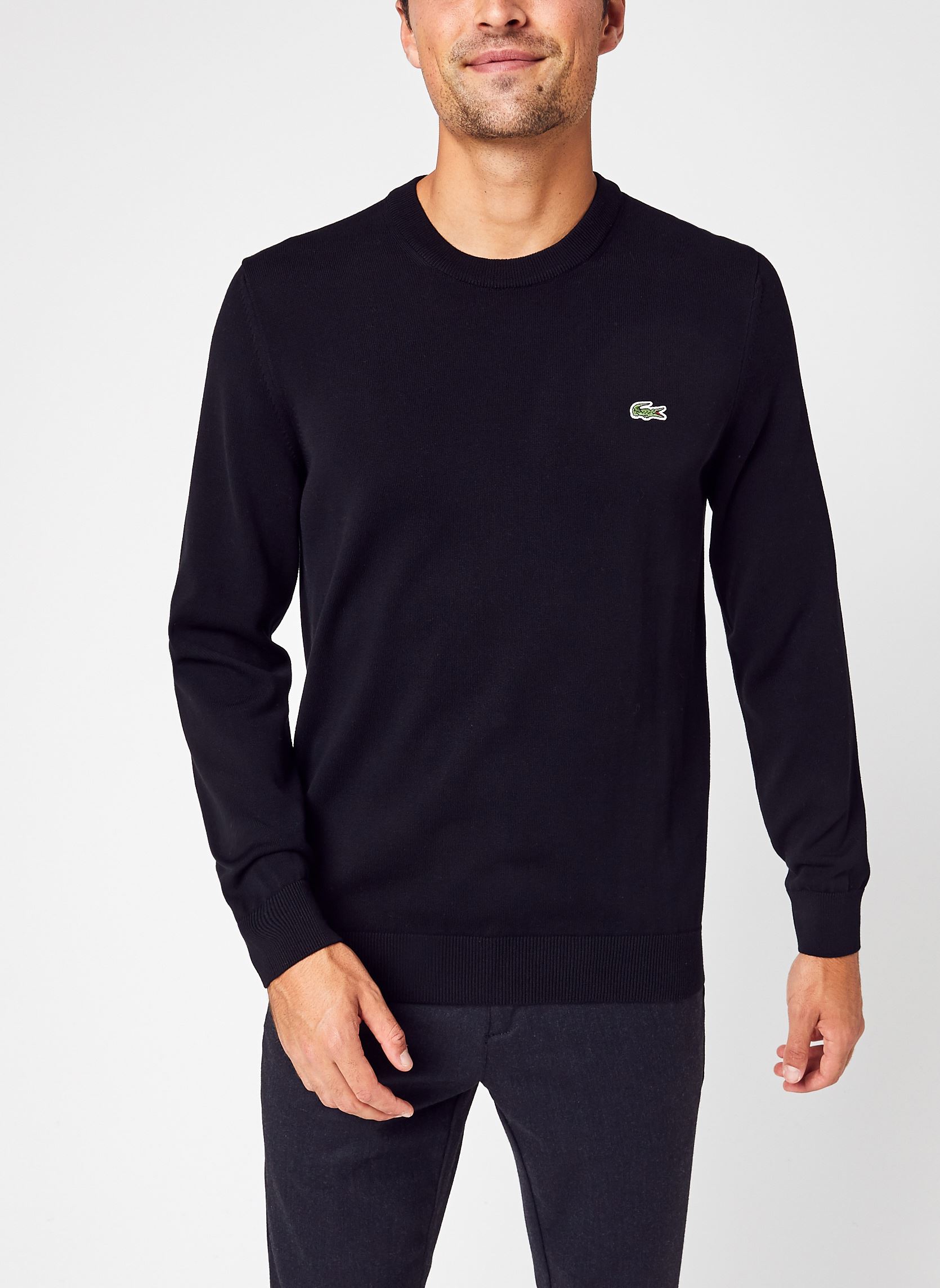 Pulls Pull à col rond en coton homme noir Lacoste Pulls Pull à col rond en coton homme noir 031 NOIR