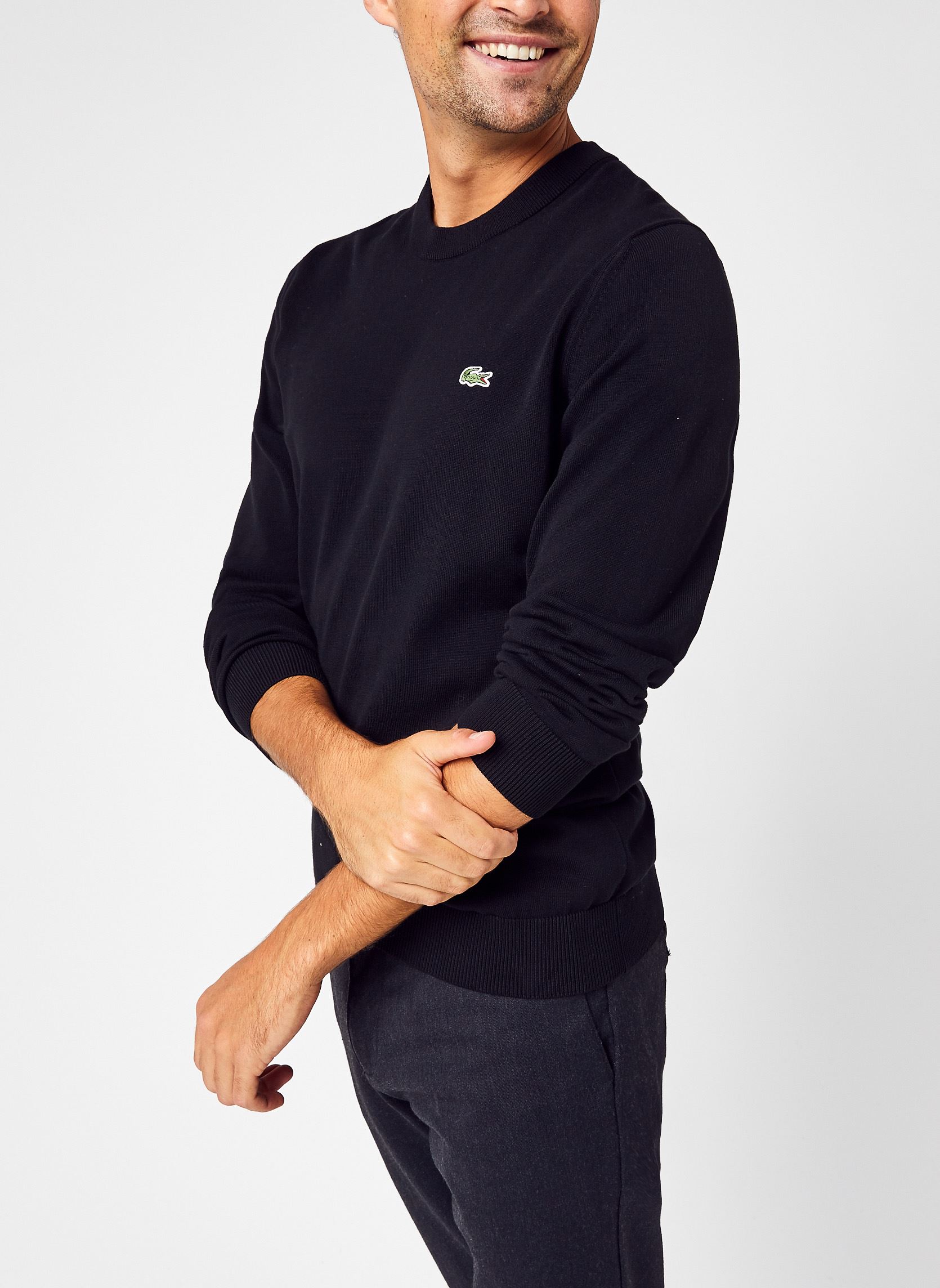 Pulls Pull à col rond en coton homme noir Lacoste Pulls Pull à col rond en coton homme noir 031 NOIR