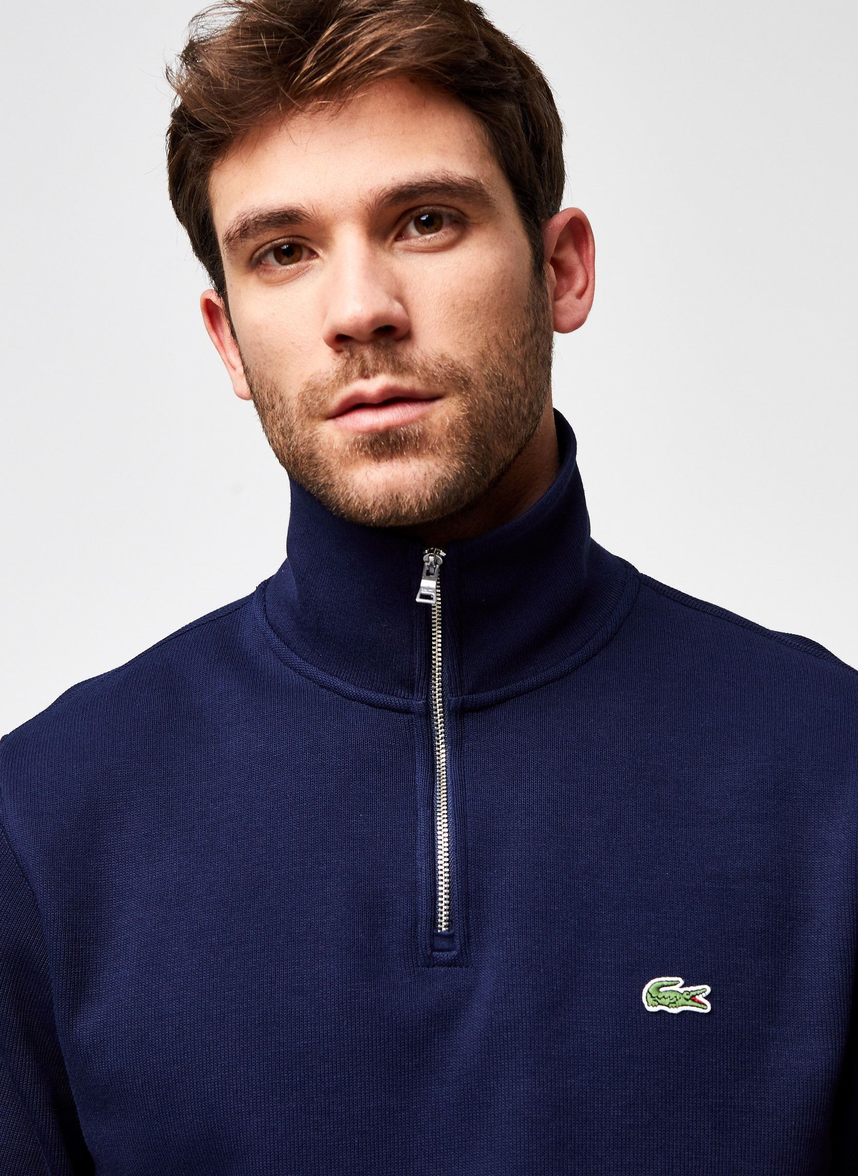 Sweats Pull ML Demi-Zip SH1927 homme bleu Lacoste Sweats Pull ML Demi-Zip SH1927 homme bleu 166 MARINE