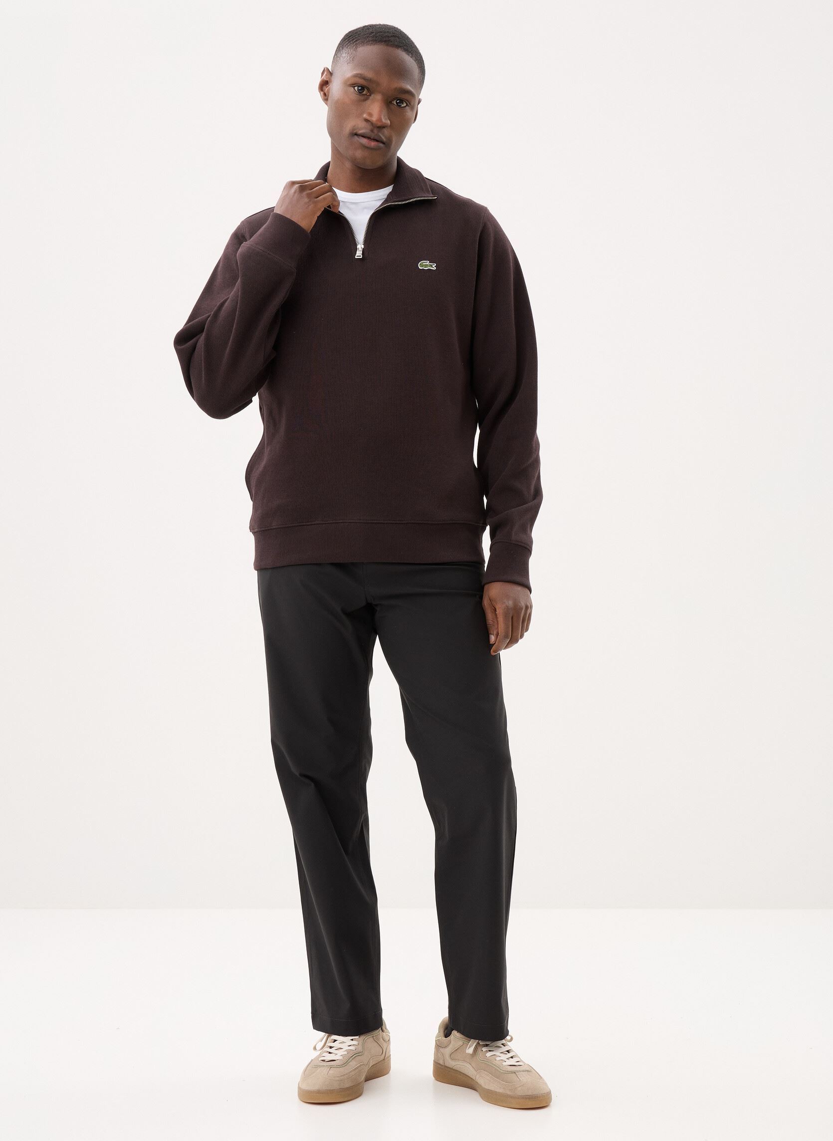 Sweatshirts Pull ML Demi-Zip SH1927 heren bruin Lacoste Sweatshirts Pull ML Demi-Zip SH1927 heren bruin BUFFLE