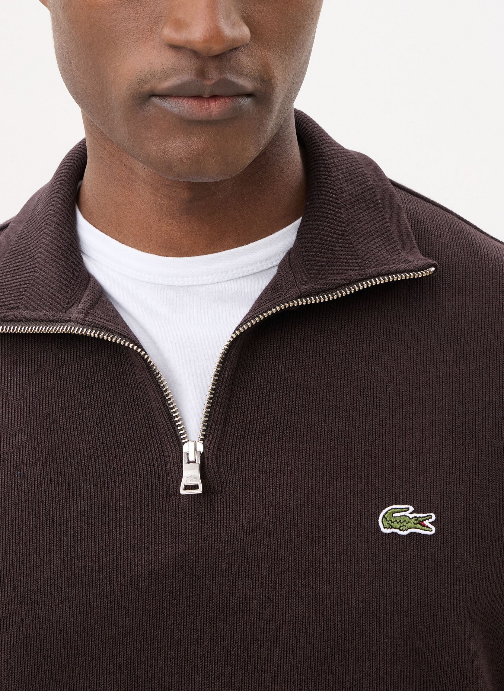 Sweatshirts Pull ML Demi-Zip SH1927 heren bruin Lacoste Sweatshirts Pull ML Demi-Zip SH1927 heren bruin BUFFLE