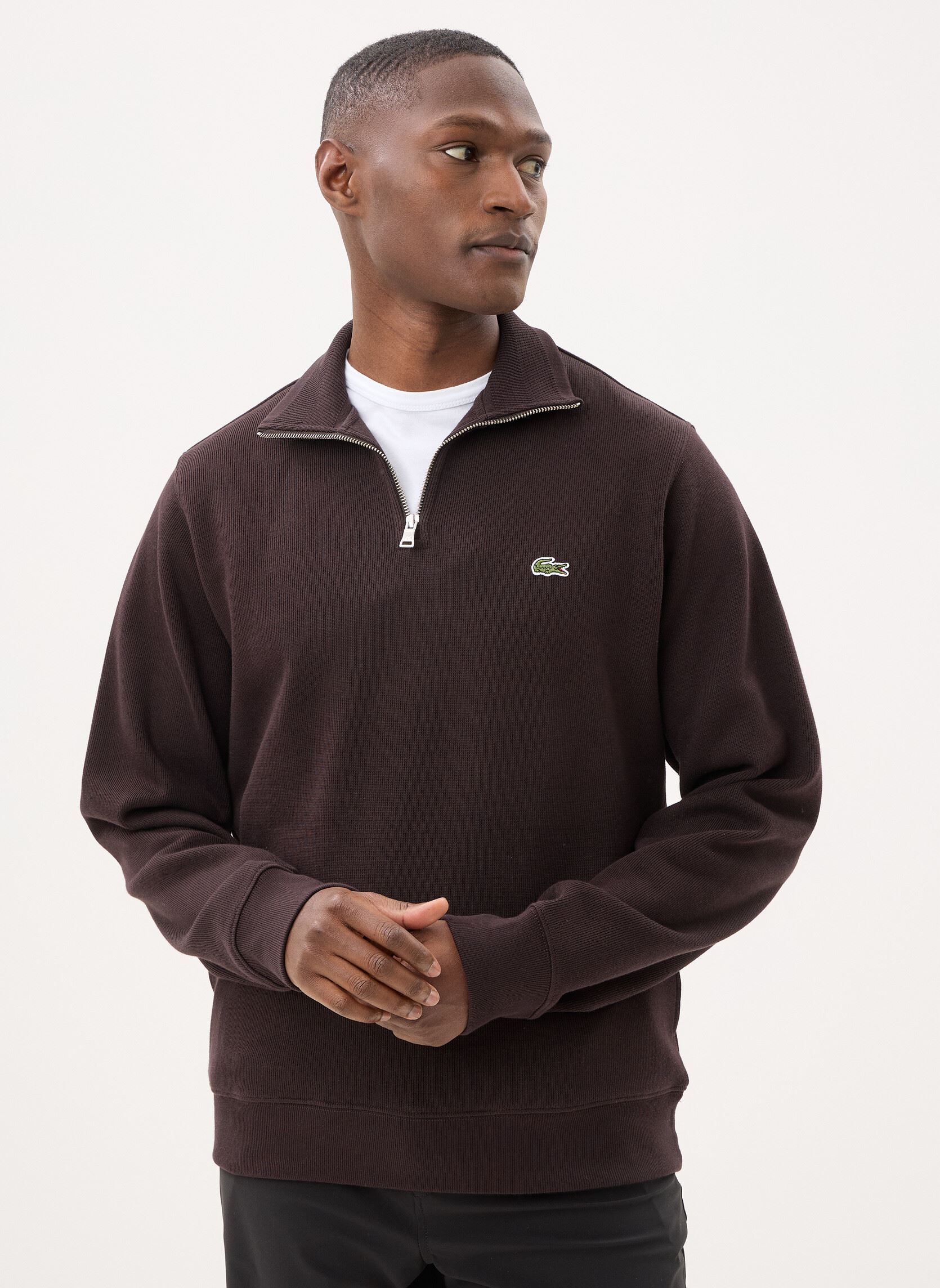 Vêtements Lacoste Pull ML Demi Zip SH1927 pour Homme