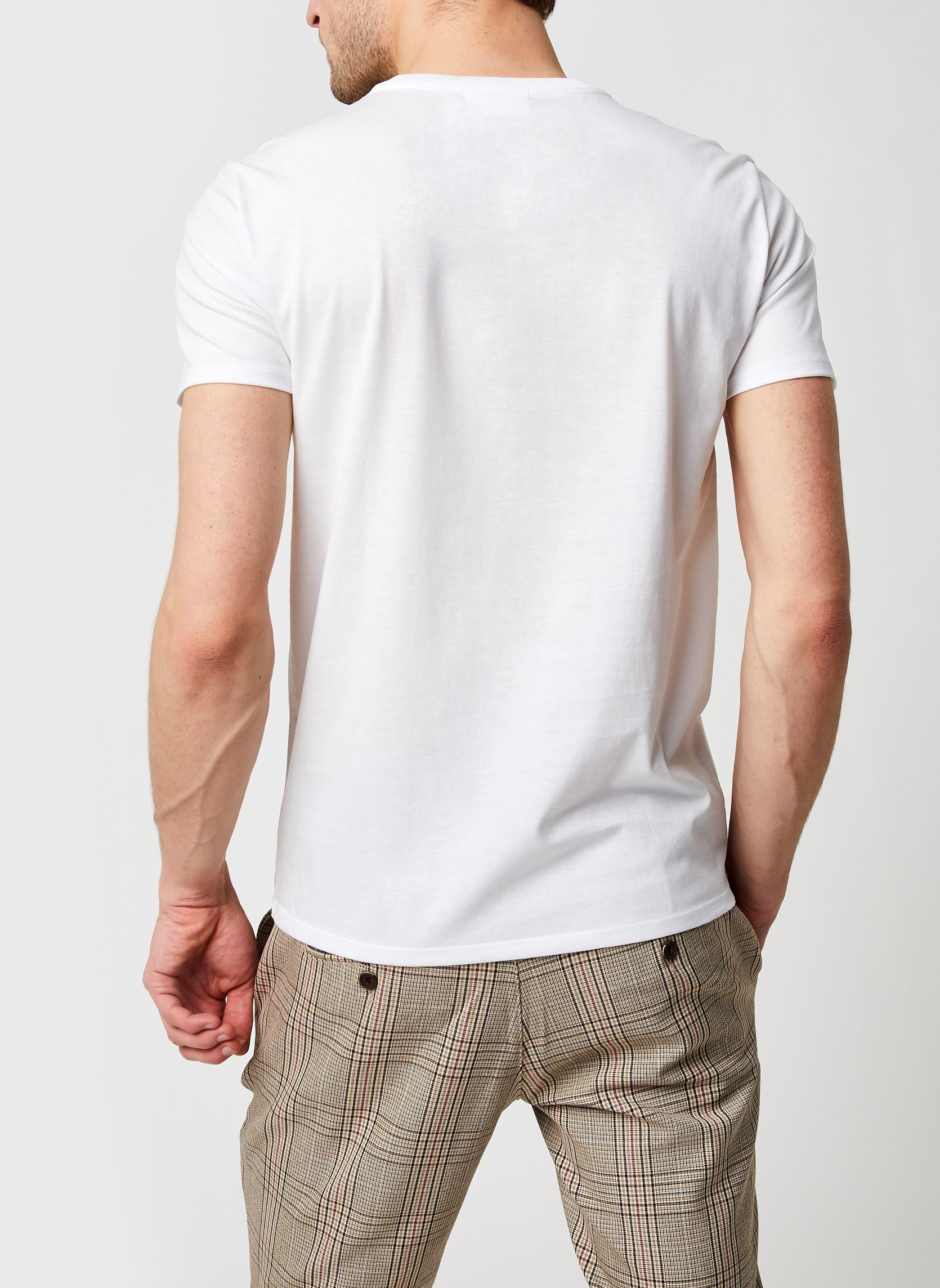 Tee-shirts T-shirt col V en jersey de coton homme blanc Lacoste Tee-shirts T-shirt col V en jersey de coton homme blanc BLANC