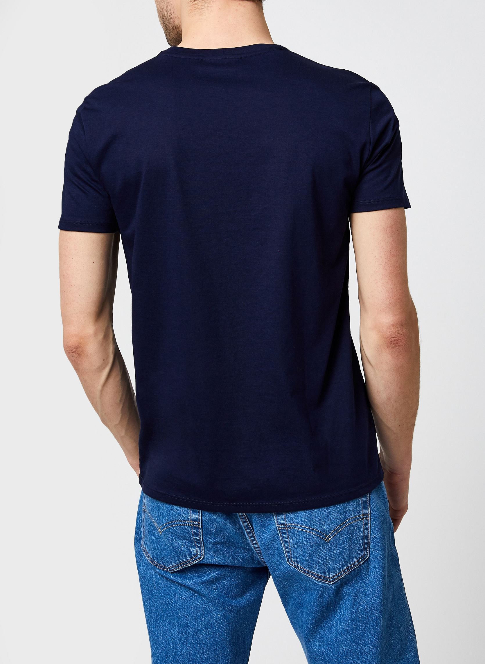 Tee-shirts T-shirt col V en jersey de coton homme bleu Lacoste Tee-shirts T-shirt col V en jersey de coton homme bleu MARINE