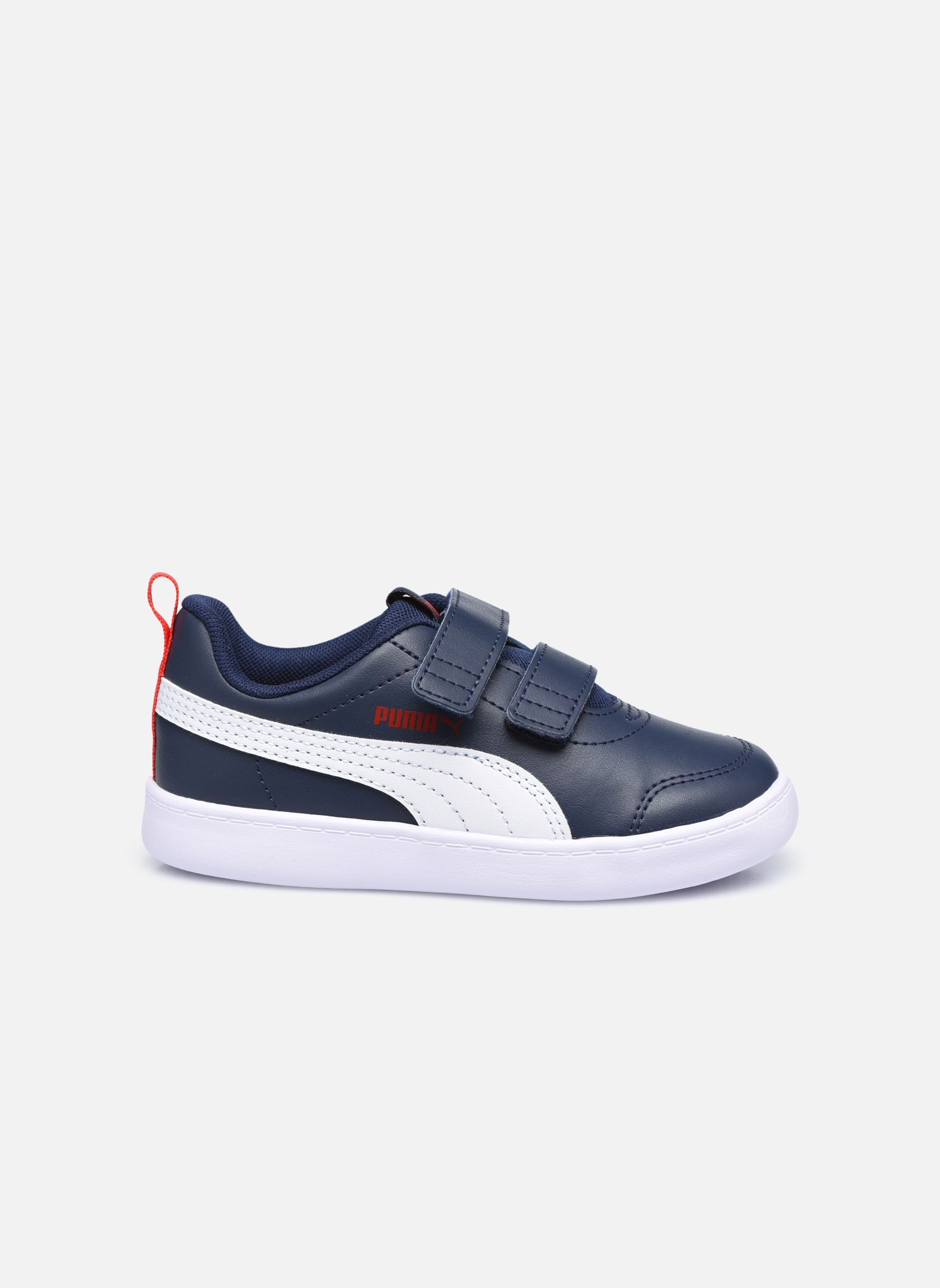 Baskets basses Inf Courtflex V2 bleu Puma Baskets basses Inf Courtflex V2 bleu PEACOAT-HIGH RISK RED