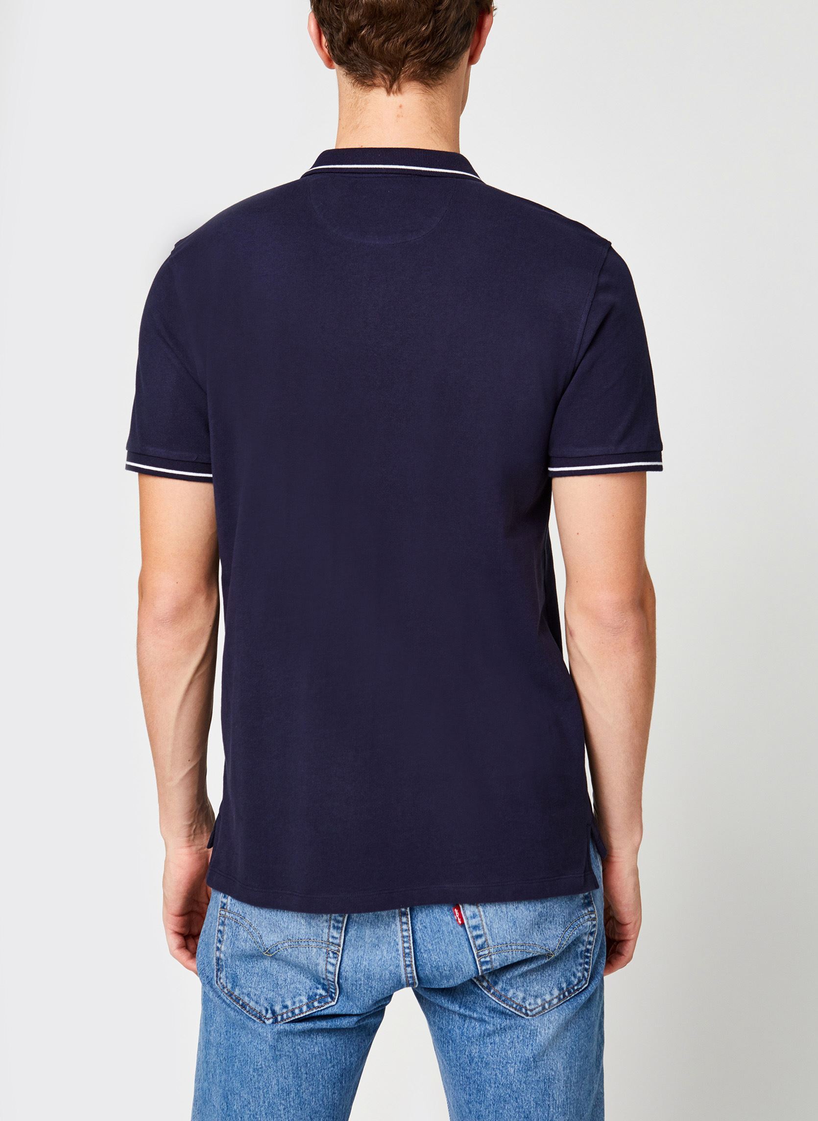 Polos Pique Polo homme bleu Lee Polos Pique Polo homme bleu NAVY