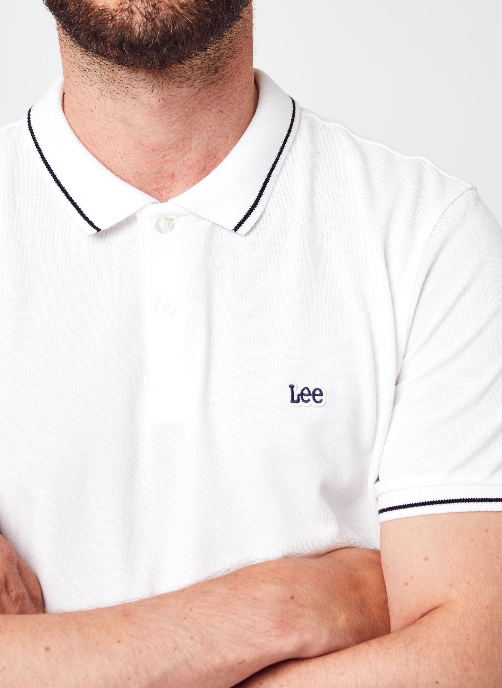 Polo's Pique Polo heren wit Lee Polo's Pique Polo heren wit BRIGHT WHITE