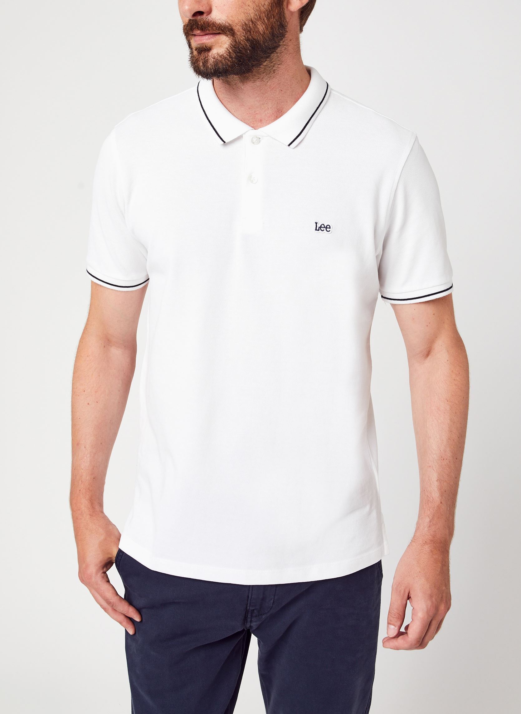 Polo's Pique Polo heren wit Lee Polo's Pique Polo heren wit BRIGHT WHITE
