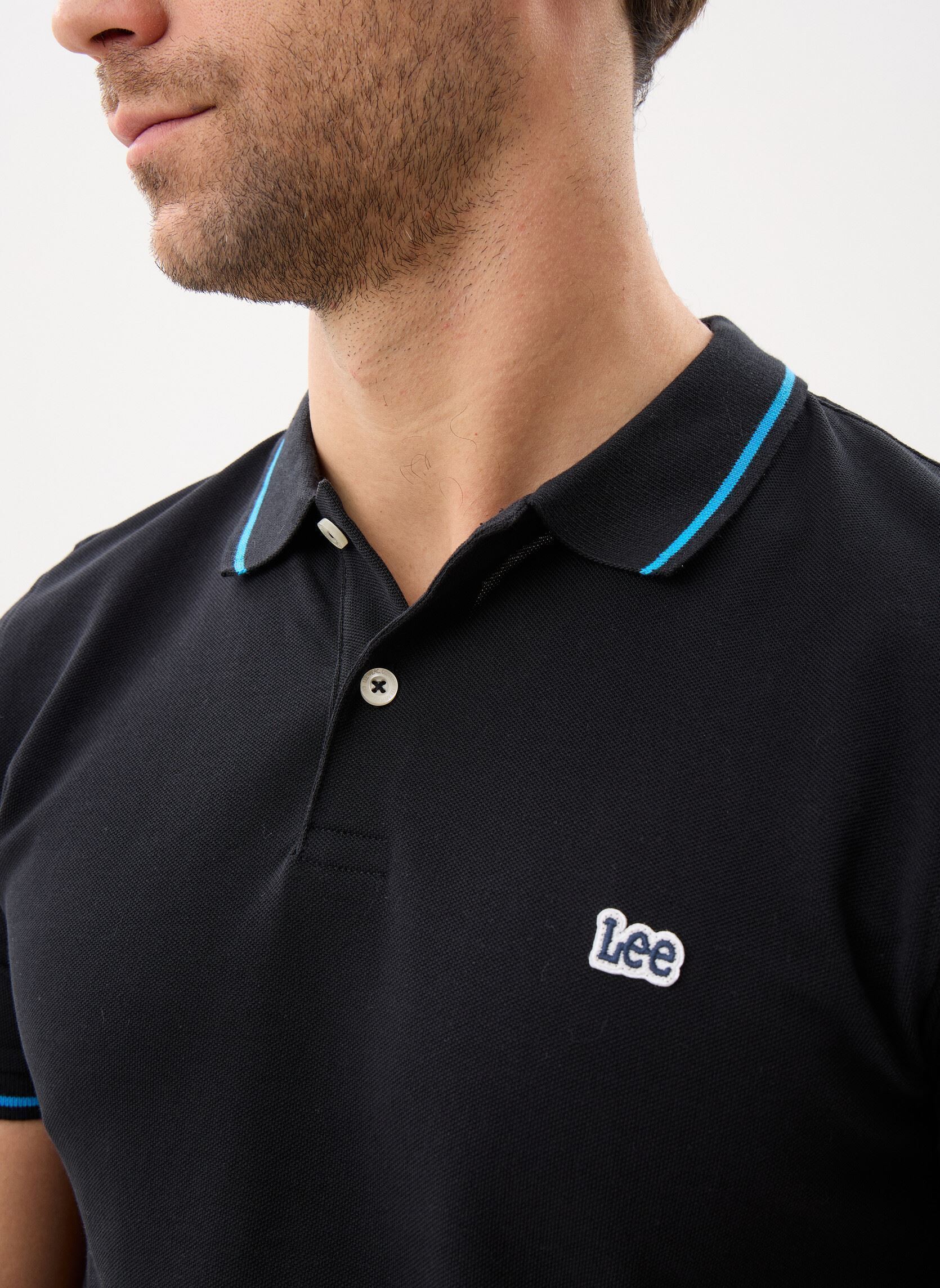 Polos Pique Polo homme noir Lee Polos Pique Polo homme noir BLACK