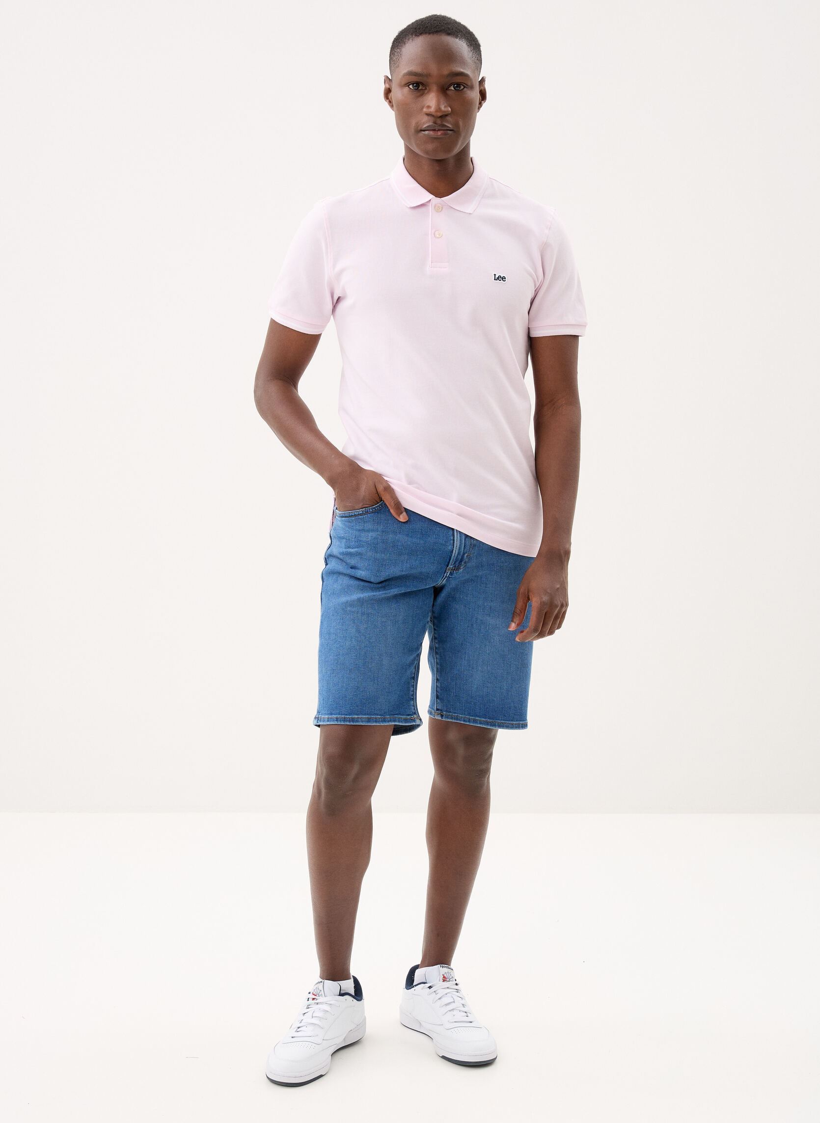 Polos Pique Polo homme rose Lee Polos Pique Polo homme rose LIGHT ICY PINK
