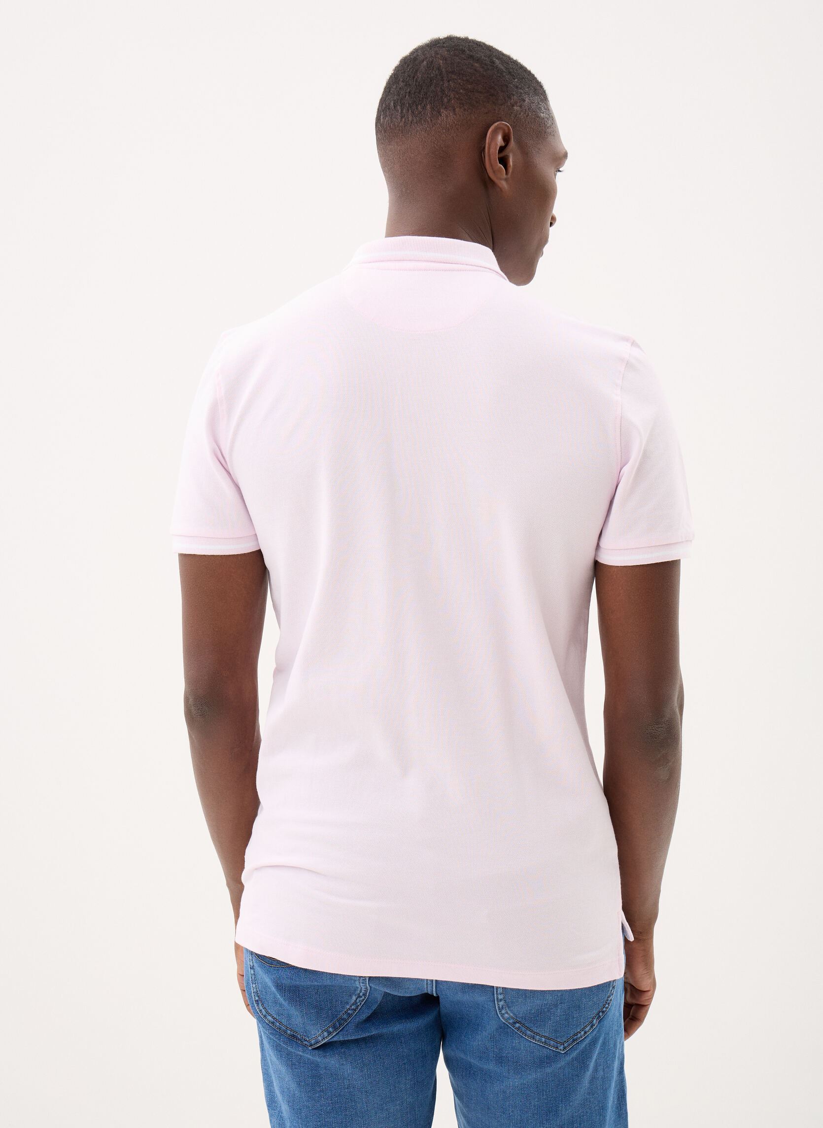 Polos Pique Polo homme rose Lee Polos Pique Polo homme rose LIGHT ICY PINK