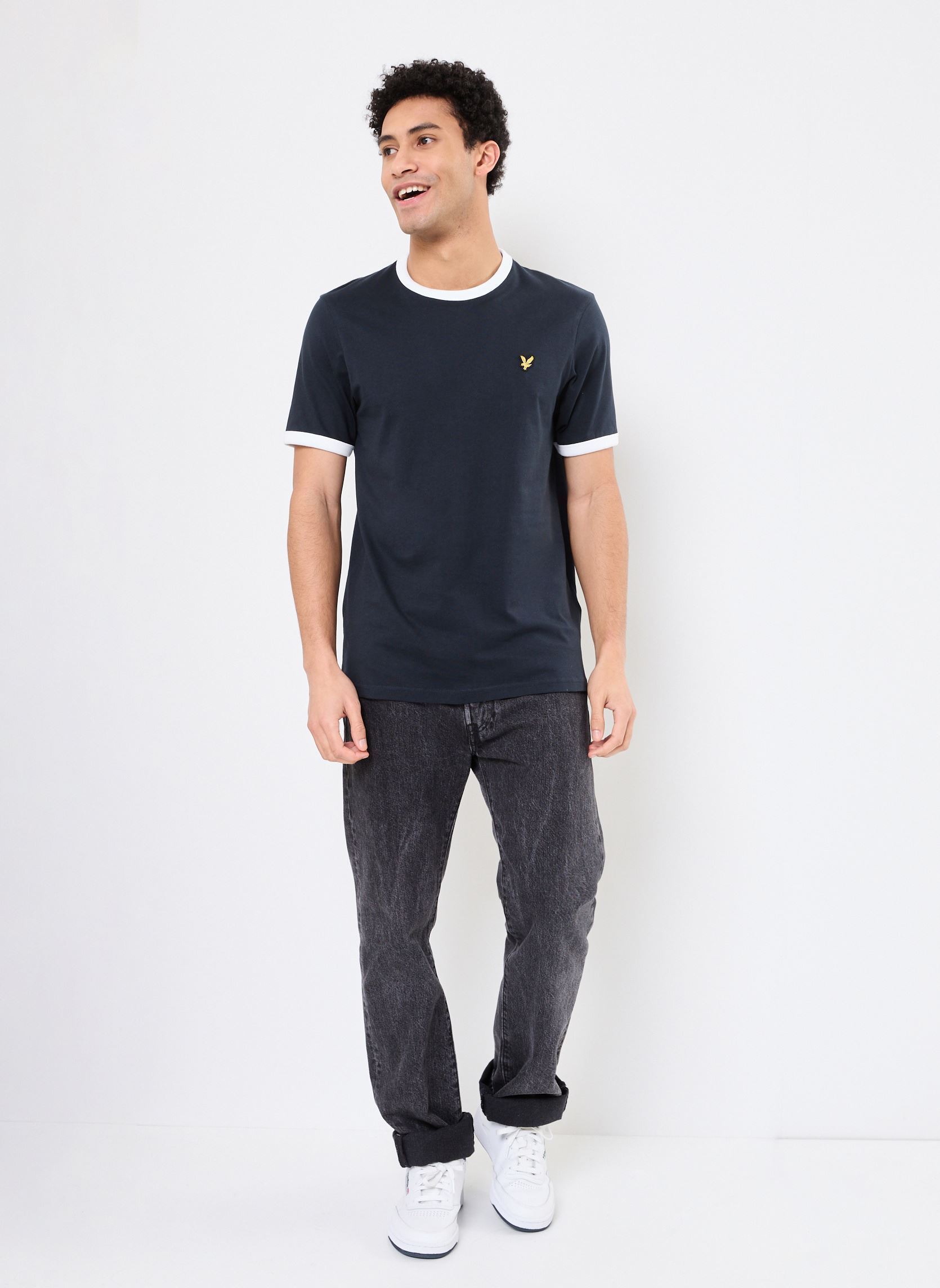 T-Shirts Ringer T-shirt herren blau Lyle & Scott T-Shirts Ringer T-shirt herren blau DARK NAVY/ WHITE
