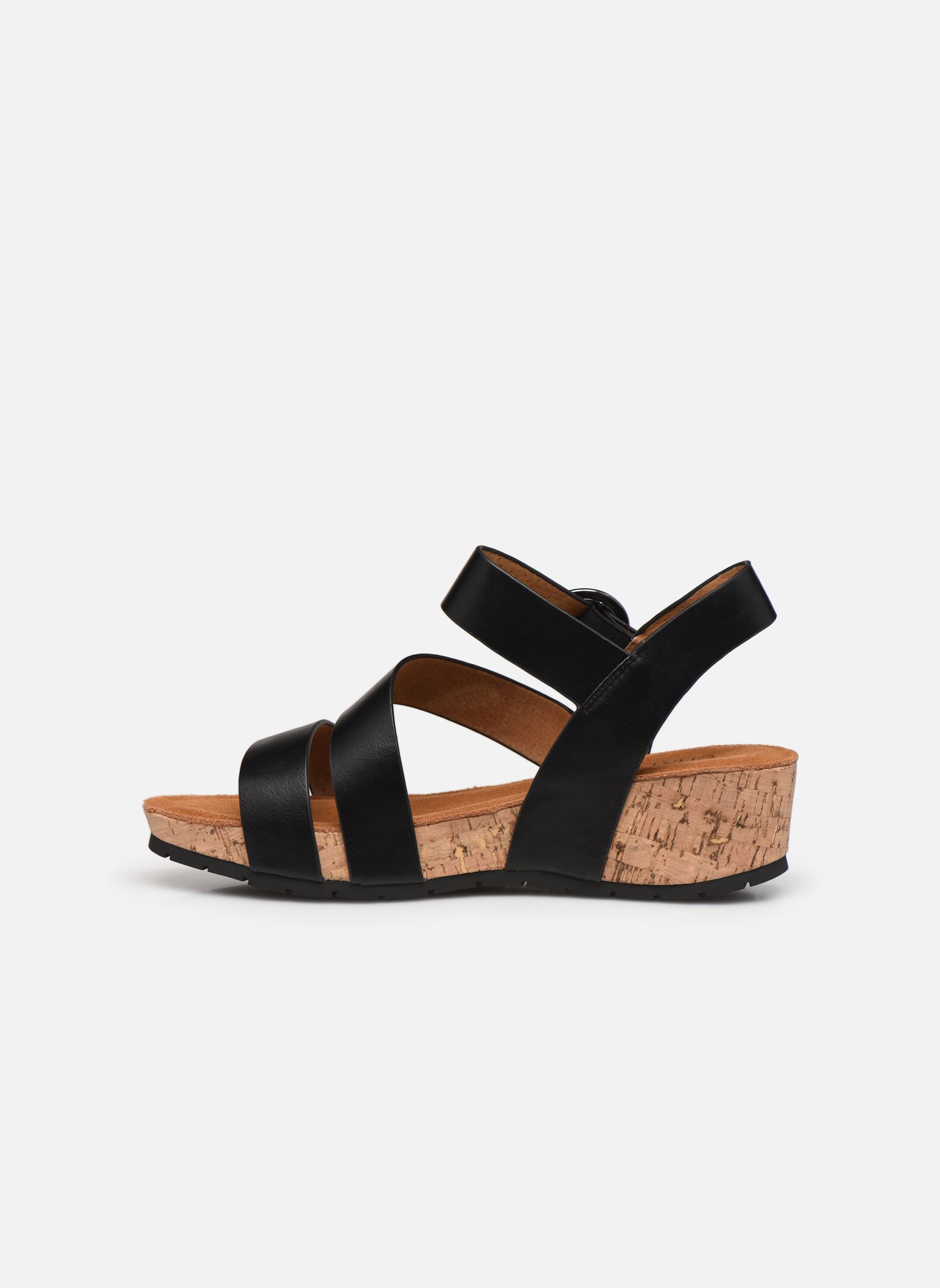 Sandalen met sleehak en plateau LILOU dames zwart Chattawak Sandalen met sleehak en plateau LILOU dames zwart NOIR_