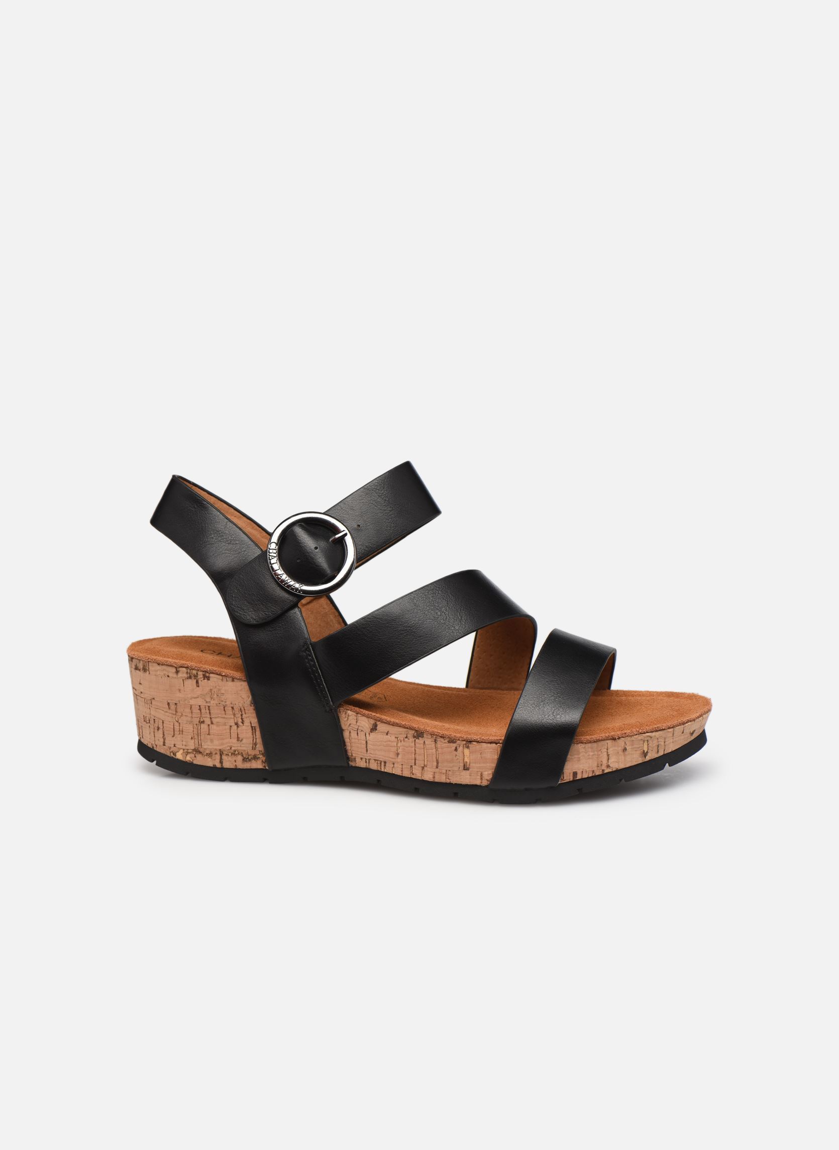 Sandalen met sleehak en plateau LILOU dames zwart Chattawak Sandalen met sleehak en plateau LILOU dames zwart NOIR_