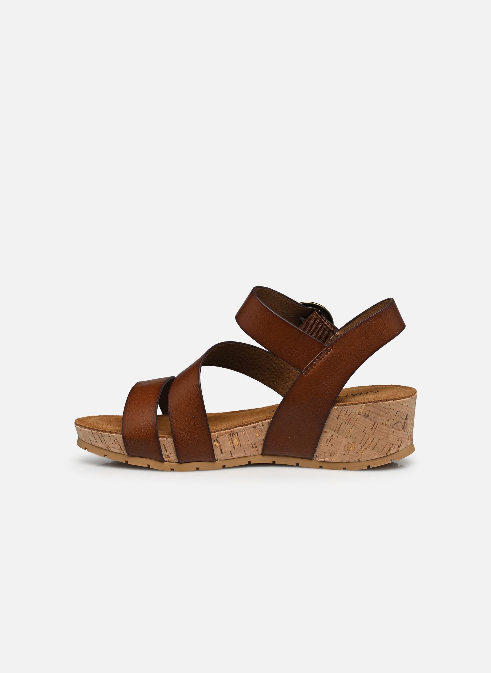 Sandalen met sleehak en plateau LILOU dames bruin Chattawak Sandalen met sleehak en plateau LILOU dames bruin Choco