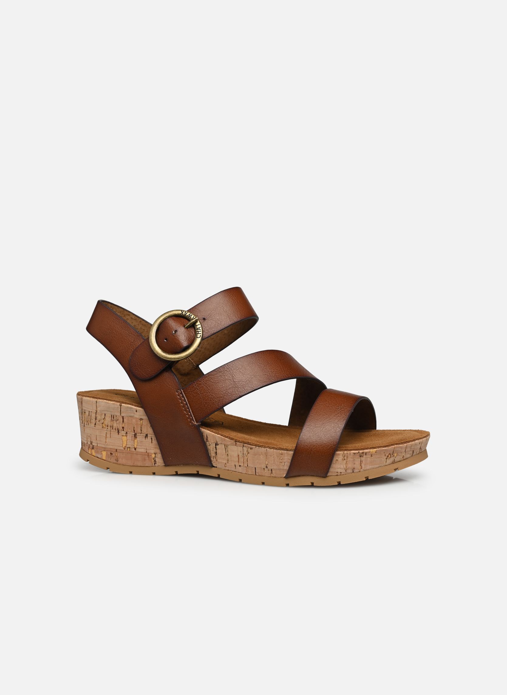 Sandalen met sleehak en plateau LILOU dames bruin Chattawak Sandalen met sleehak en plateau LILOU dames bruin Choco