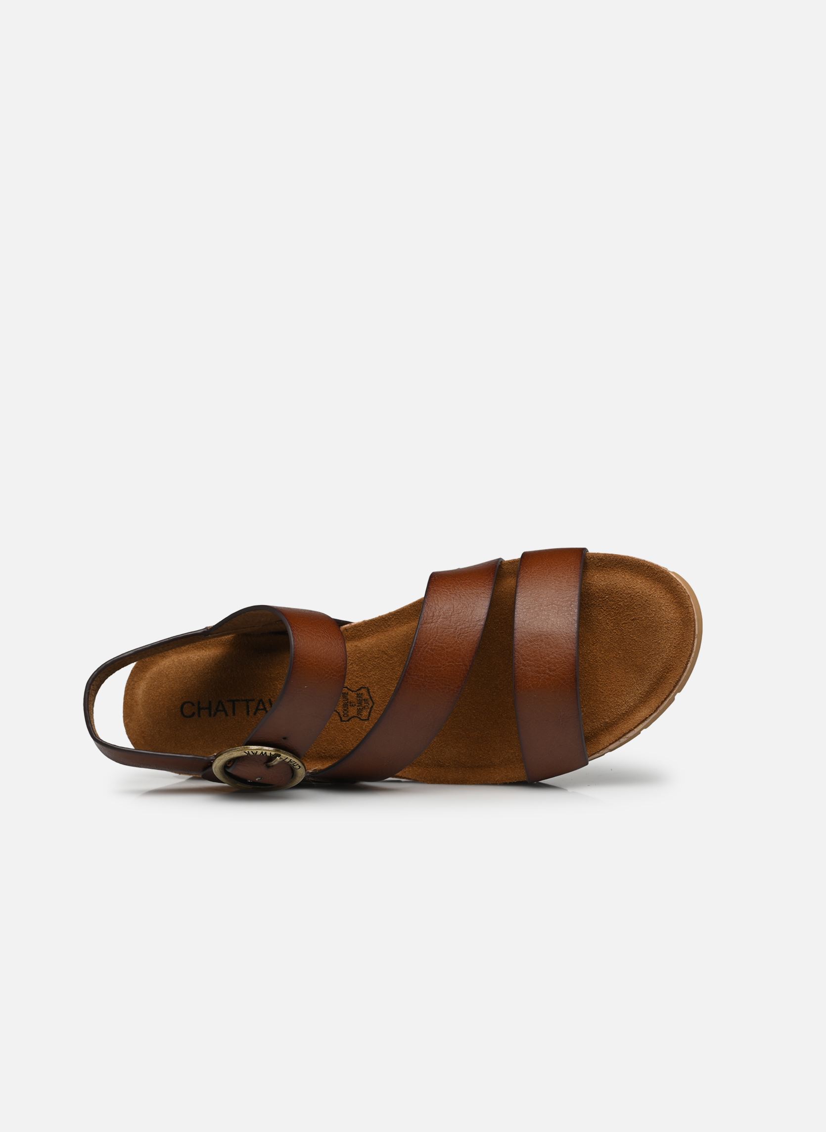Sandalen met sleehak en plateau LILOU dames bruin Chattawak Sandalen met sleehak en plateau LILOU dames bruin Choco