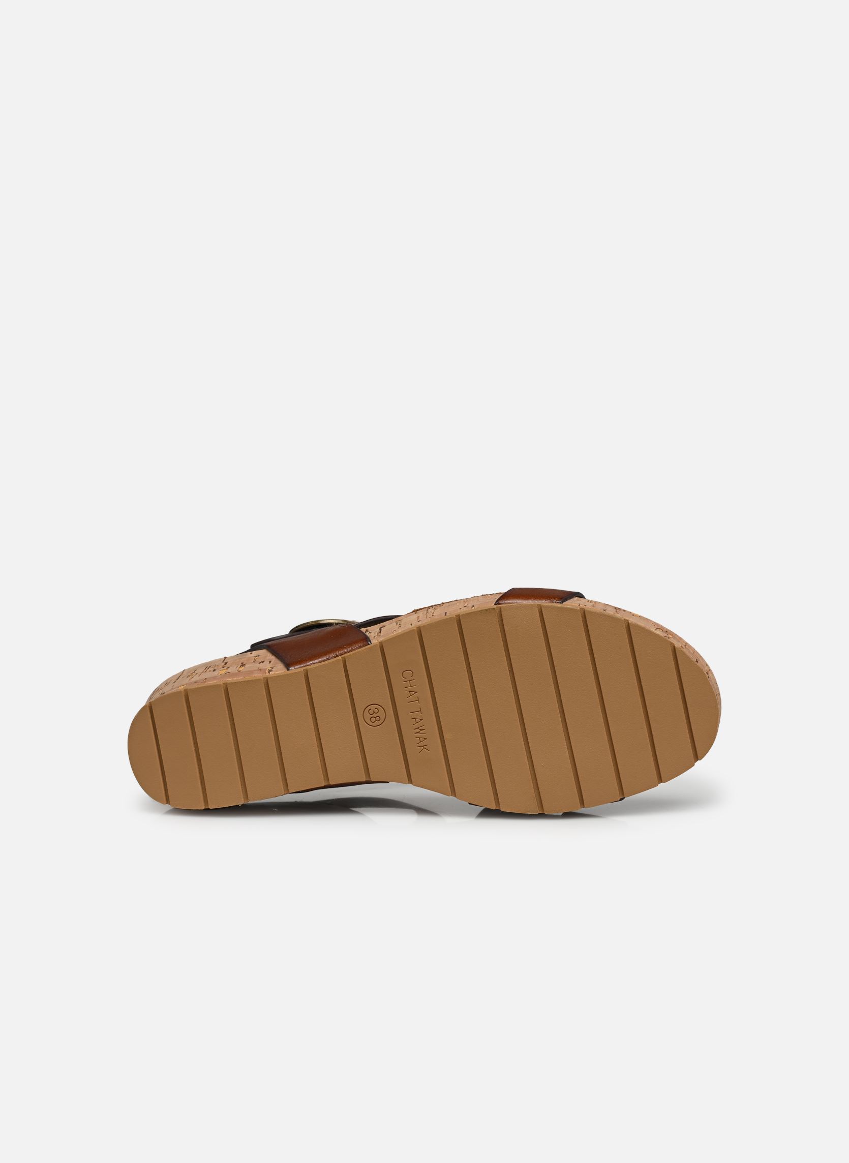 Sandalen met sleehak en plateau LILOU dames bruin Chattawak Sandalen met sleehak en plateau LILOU dames bruin Choco