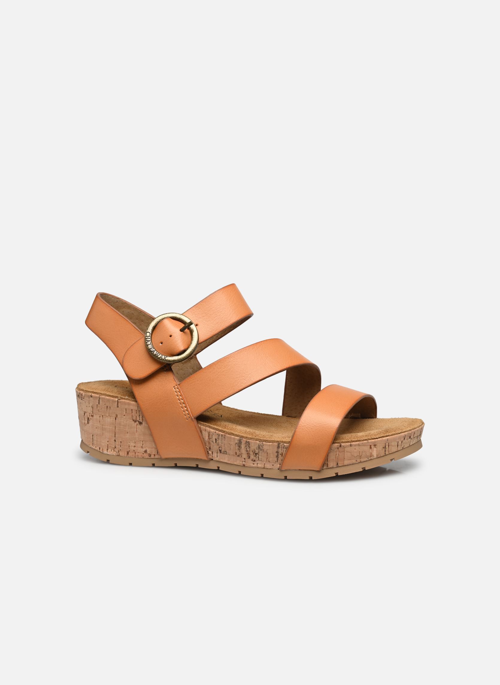 Sandales compensées et plateformes LILOU femme orange Chattawak Sandales compensées et plateformes LILOU femme orange Camel
