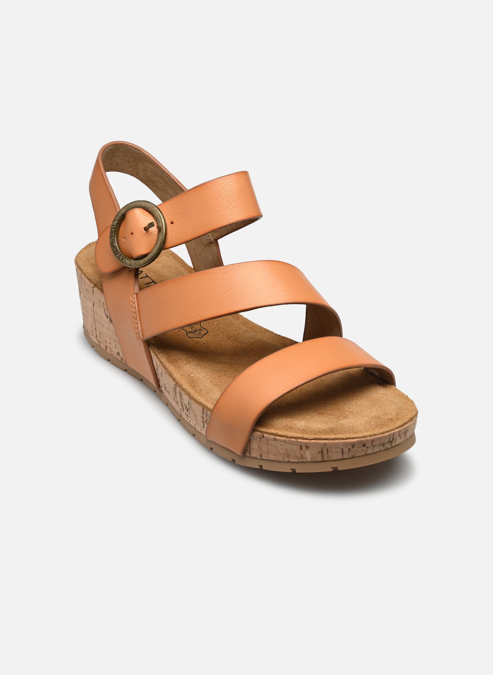 Sandales compensées et plateformes LILOU femme orange Chattawak Sandales compensées et plateformes LILOU femme orange Camel