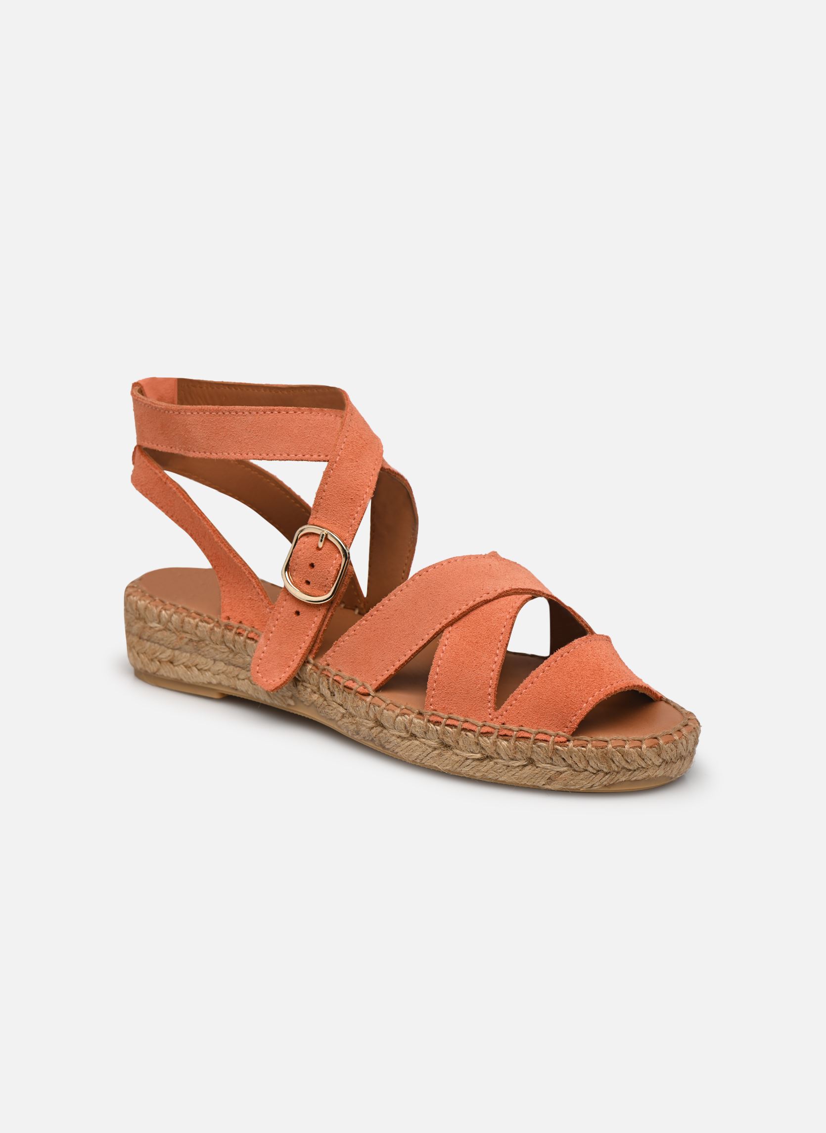 Flache Espadrilles Borda damen orange Naguisa Flache Espadrilles Borda damen orange CORAL
