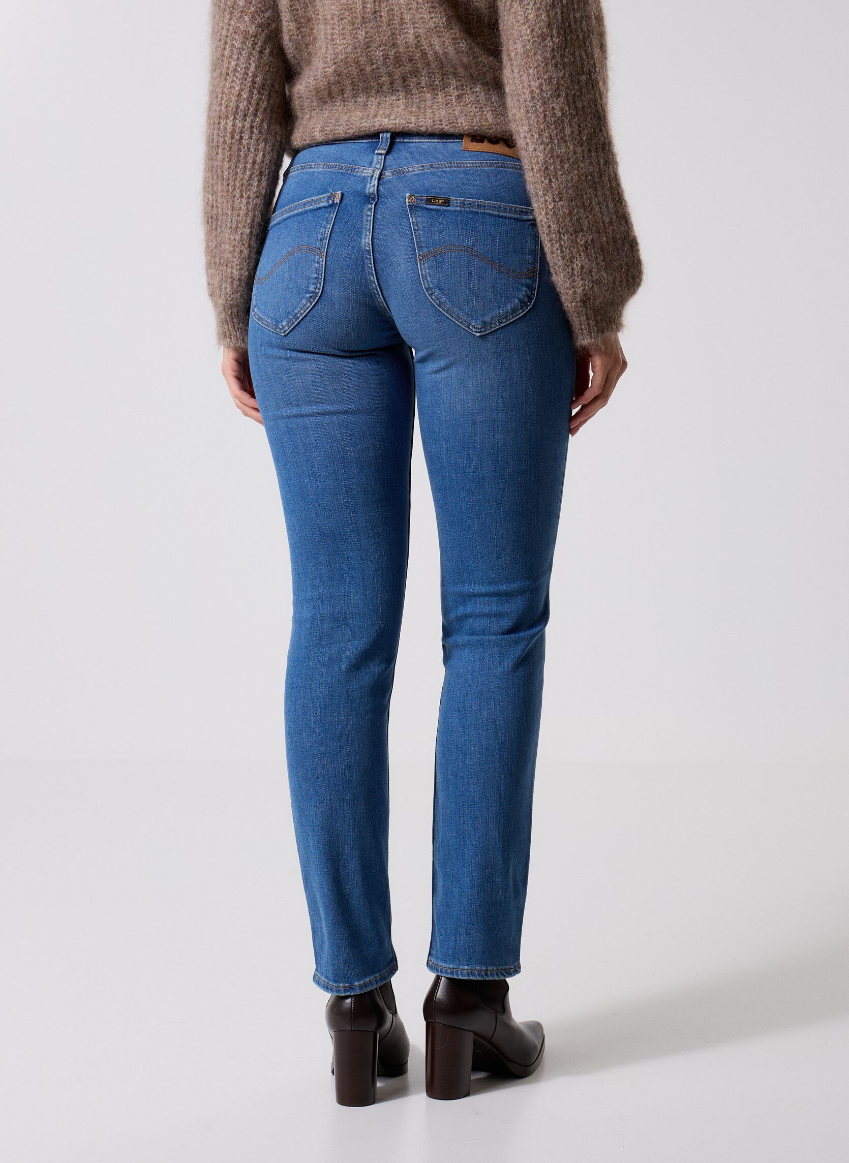 Rechte jeans / Straight Leg Jeans Marion Straight dames blauw Lee Rechte jeans / Straight Leg Jeans Marion Straight dames blauw CYBER BLUE